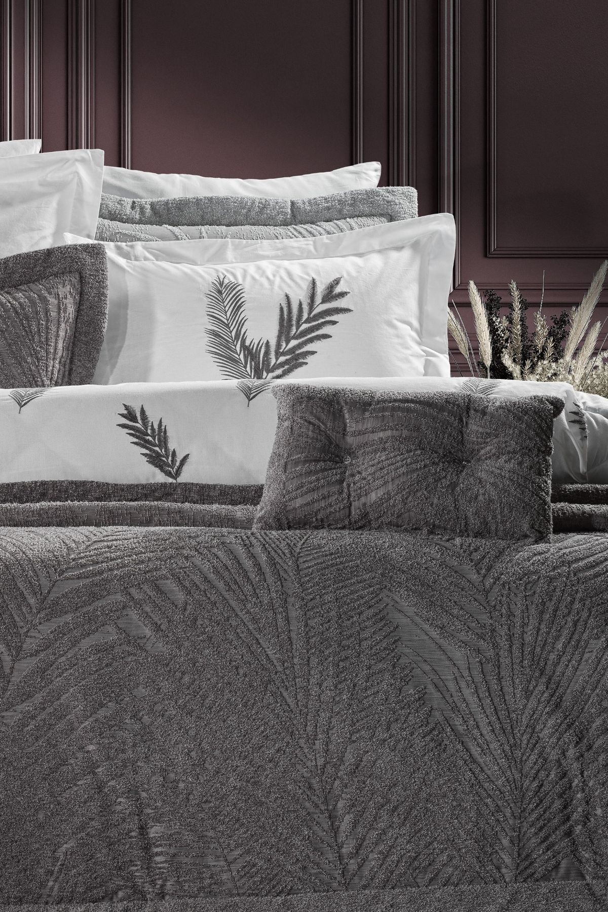 ZEBRACASA-Palmira Bed Set / Anthracite 3