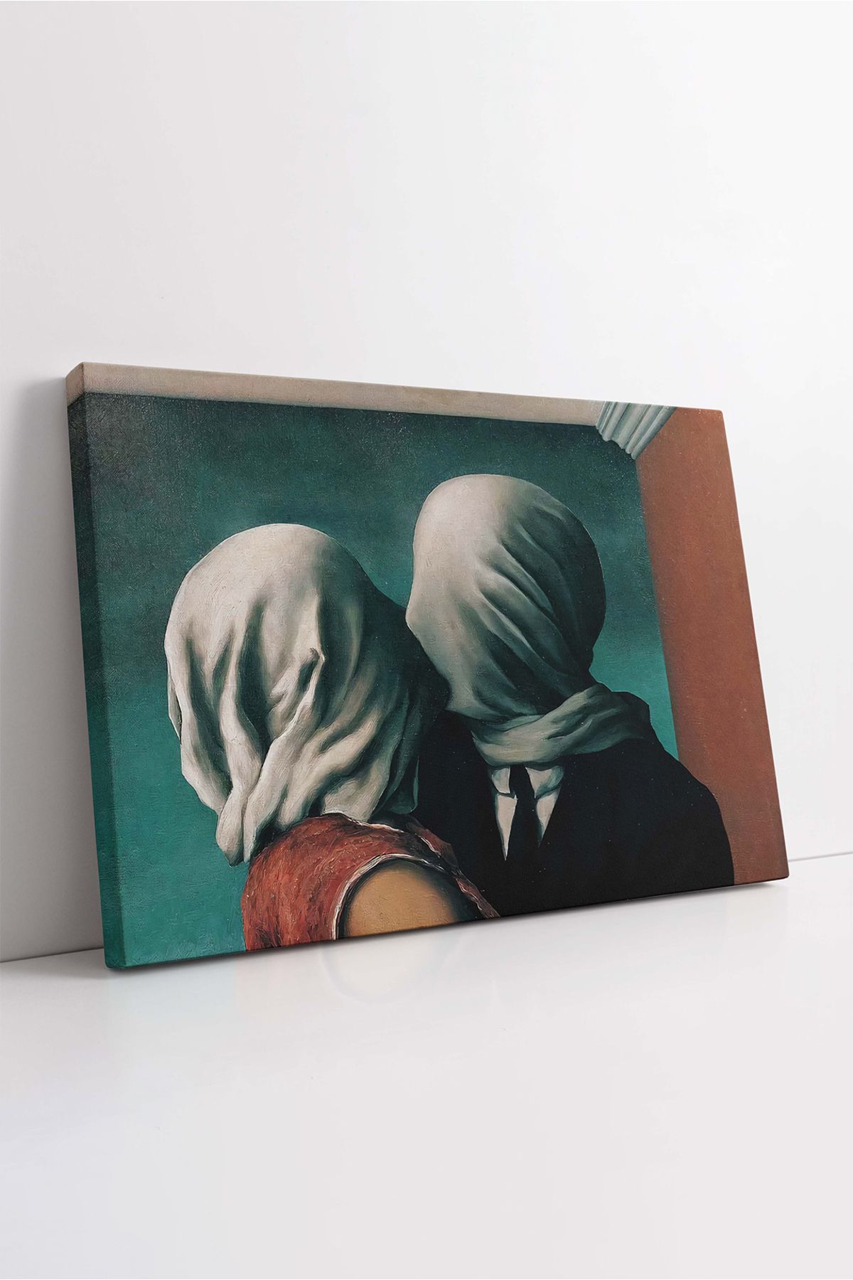KOSS Dijital Rene Magritte Aşıklar Kanvas Tablo, Aşıklar Soyut Kanvas Tablo, Klasik Sanat Kanvas Tablo, HD Baskı