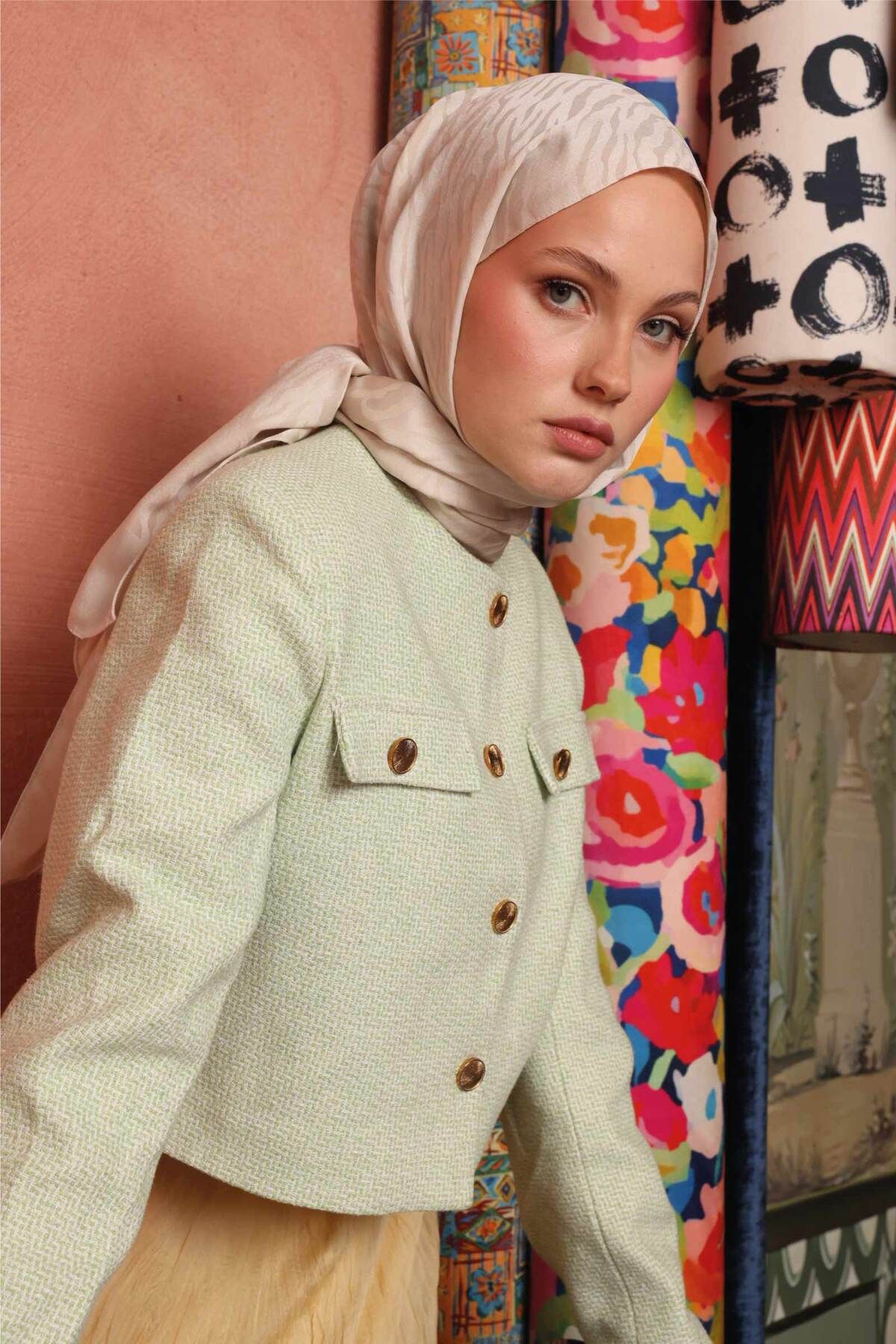 wafira zebra desenli şal