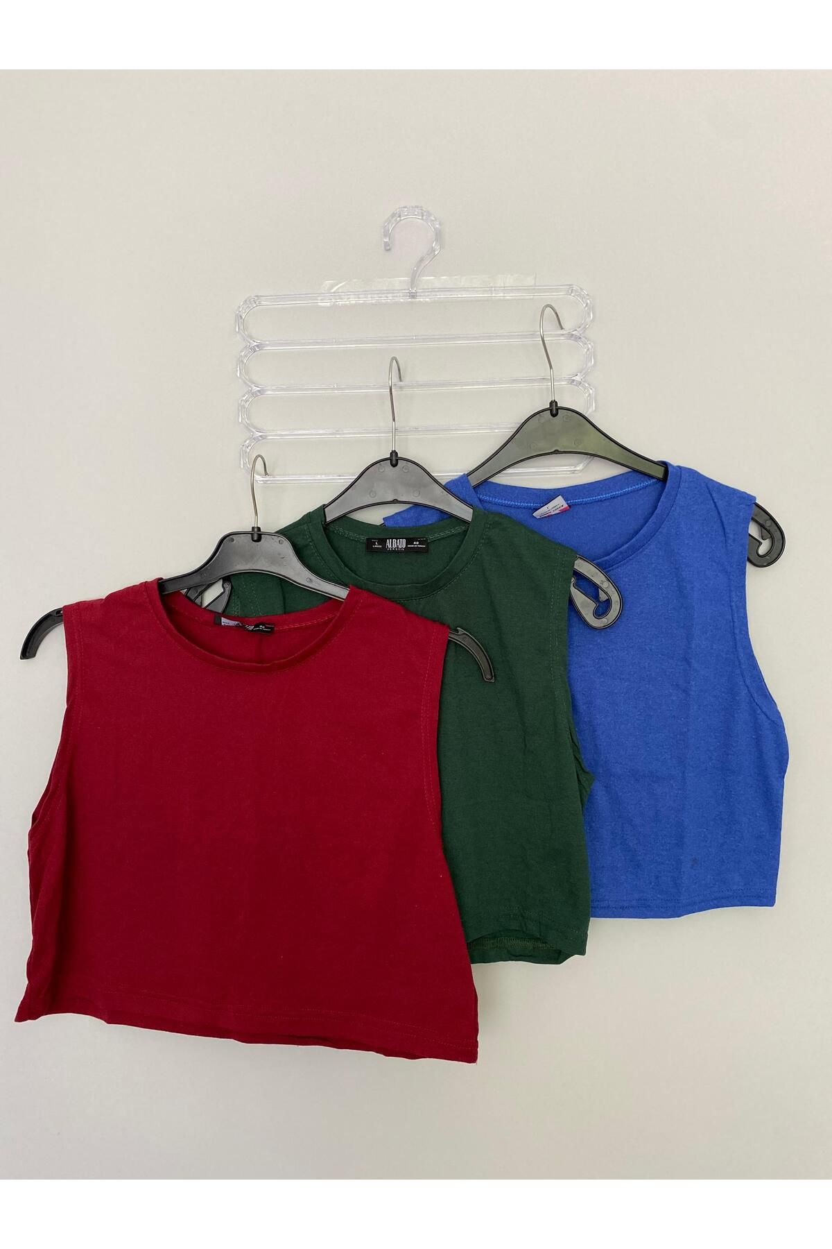 Bero Butik 3 Adet Likralı Sıfır Kol Crop