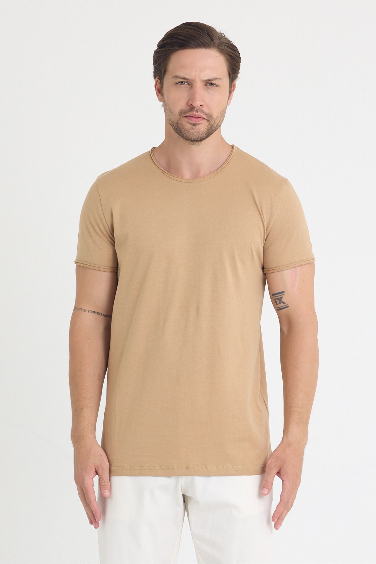 THE ONE Erkek Pis Yaka Basic T-Shirt