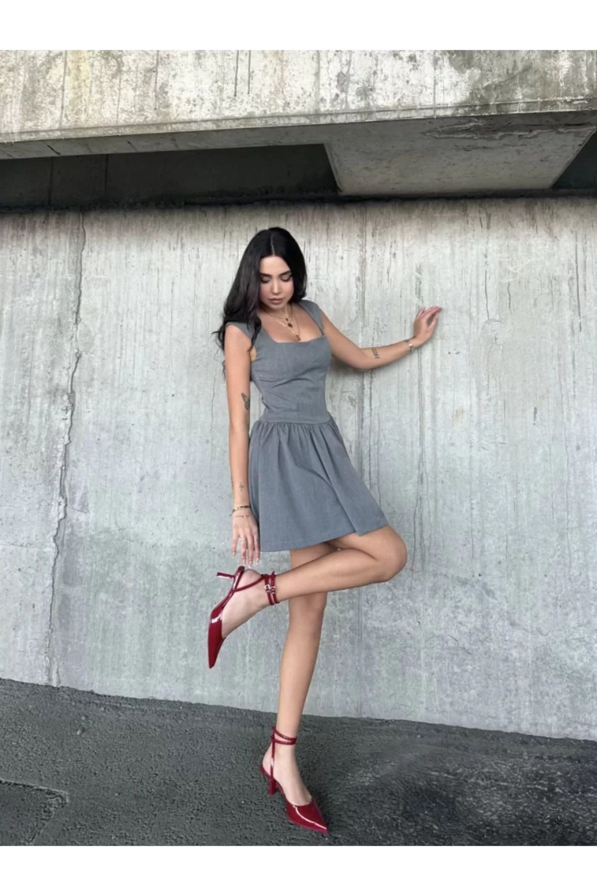 ruum fashions Kolsuz Mini Elbise