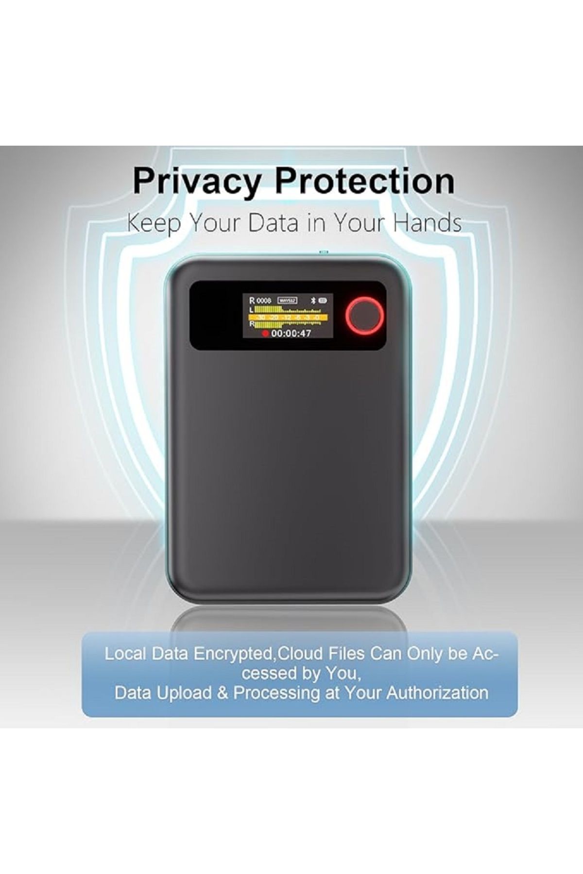 MUEZDUR-Voice recorder with translator with GPT Chat, AI intelligence, 64 GB, 104 languages, supports summary, Bluetooth 6