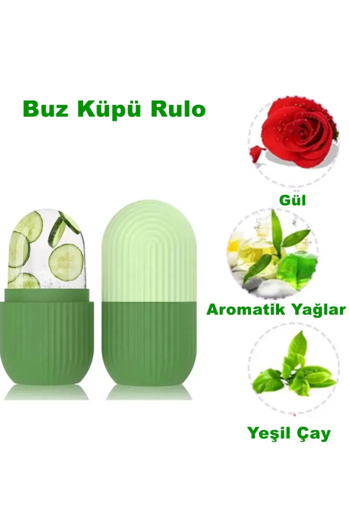 2'li Silikon Buz Küpü Rulo Yüz Göz Boyun Cilt Masaj Aleti Göz Torbalarını Giderme Silikon Buz Kalıbı — رنگارنگ 2li.Boyun.Goz.Masajı — تصویر 3 از 3