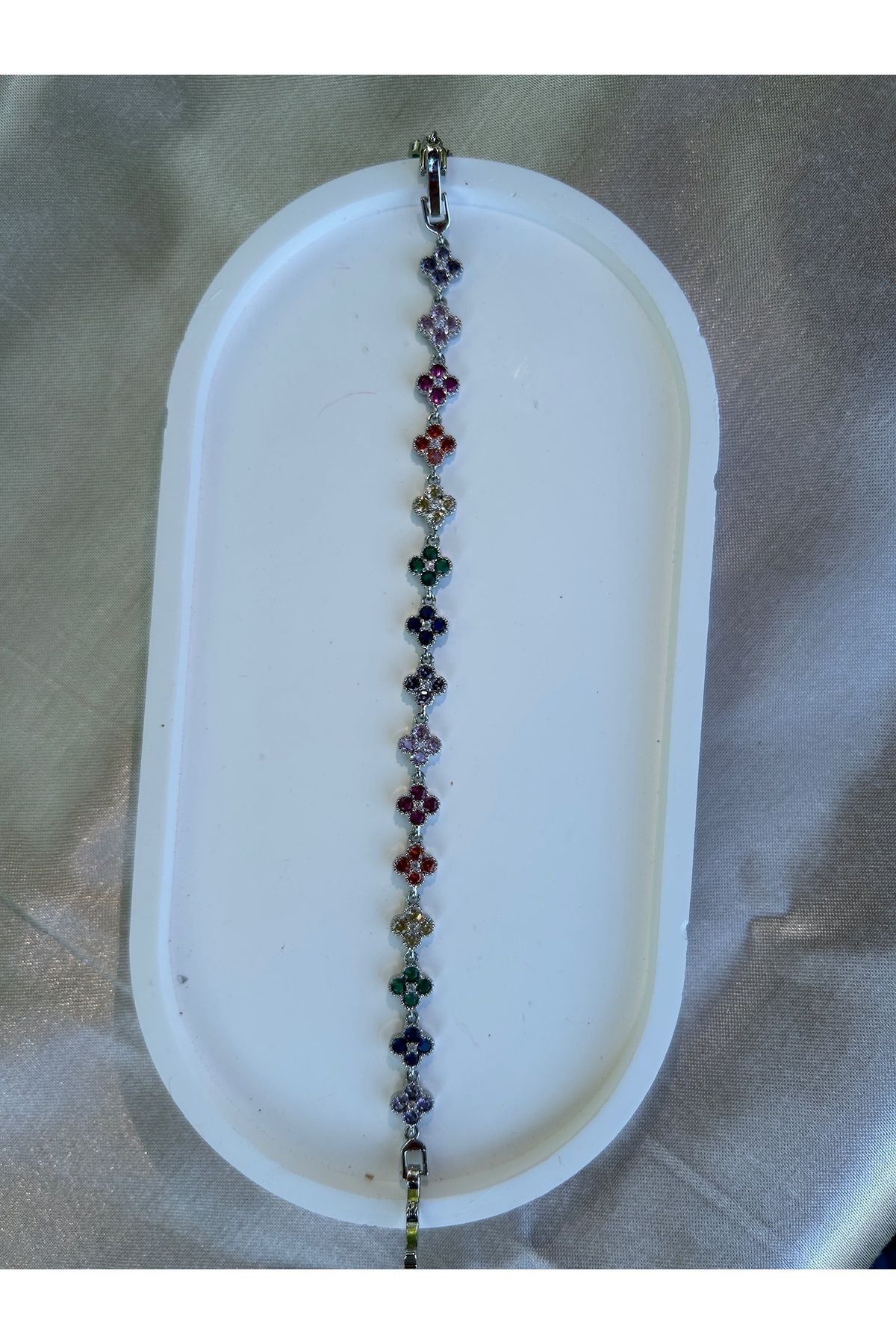 Cherrys Luxury Renkli Yonca Bileklik