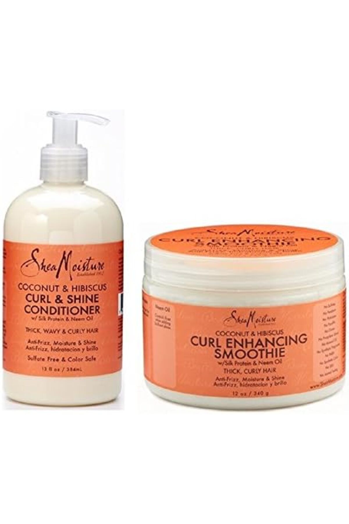 Shea Moisture-Coconut and Hibiscus Combination Pack - 13 oz Curl & Shine Conditioner & 12 oz Curl En 1