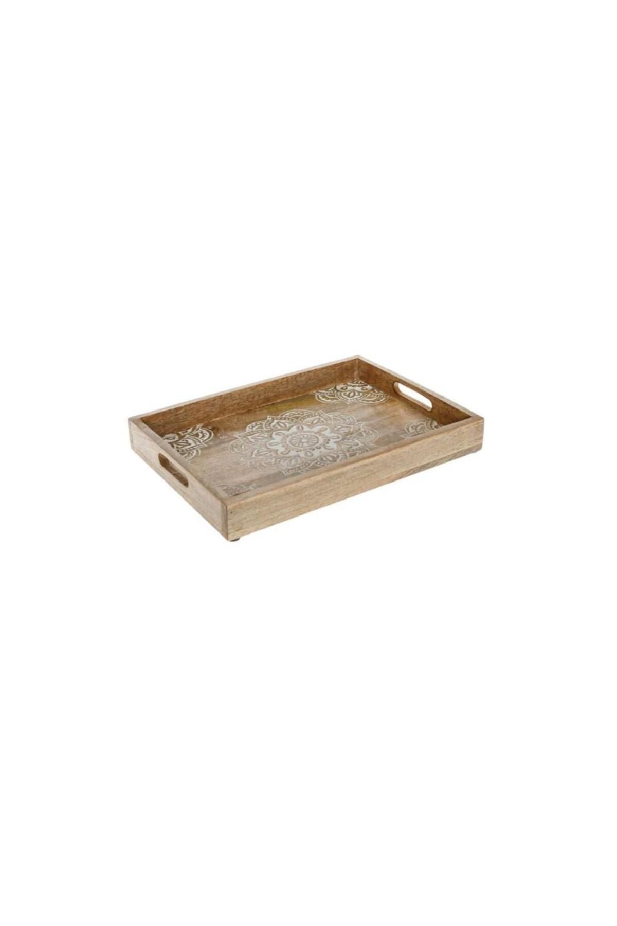 ÇIRPAN EV AHŞAP MANDALA TEPSİ 38X28CM