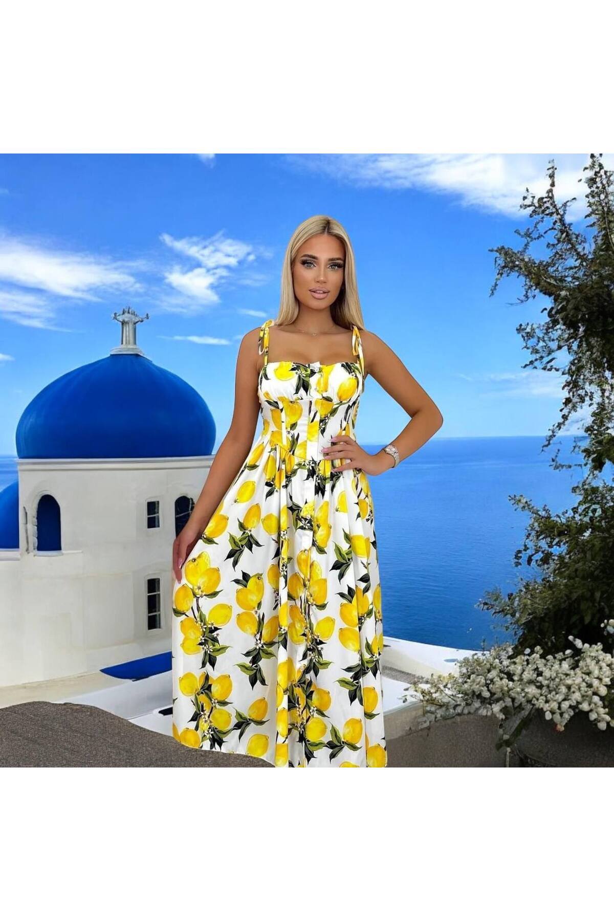 GLAMSI Γυναικείο φόρεμα με κορσέ, κουμπιά και τιράντες – Κομψό και θηλυκό στυλ