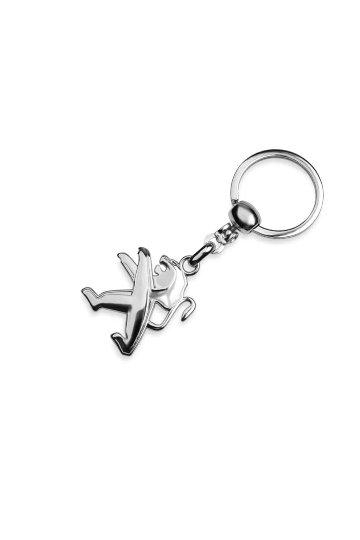Store Peugeot Logolu Metal Otomobil Anahtarlığı - Krom Kaplamalı