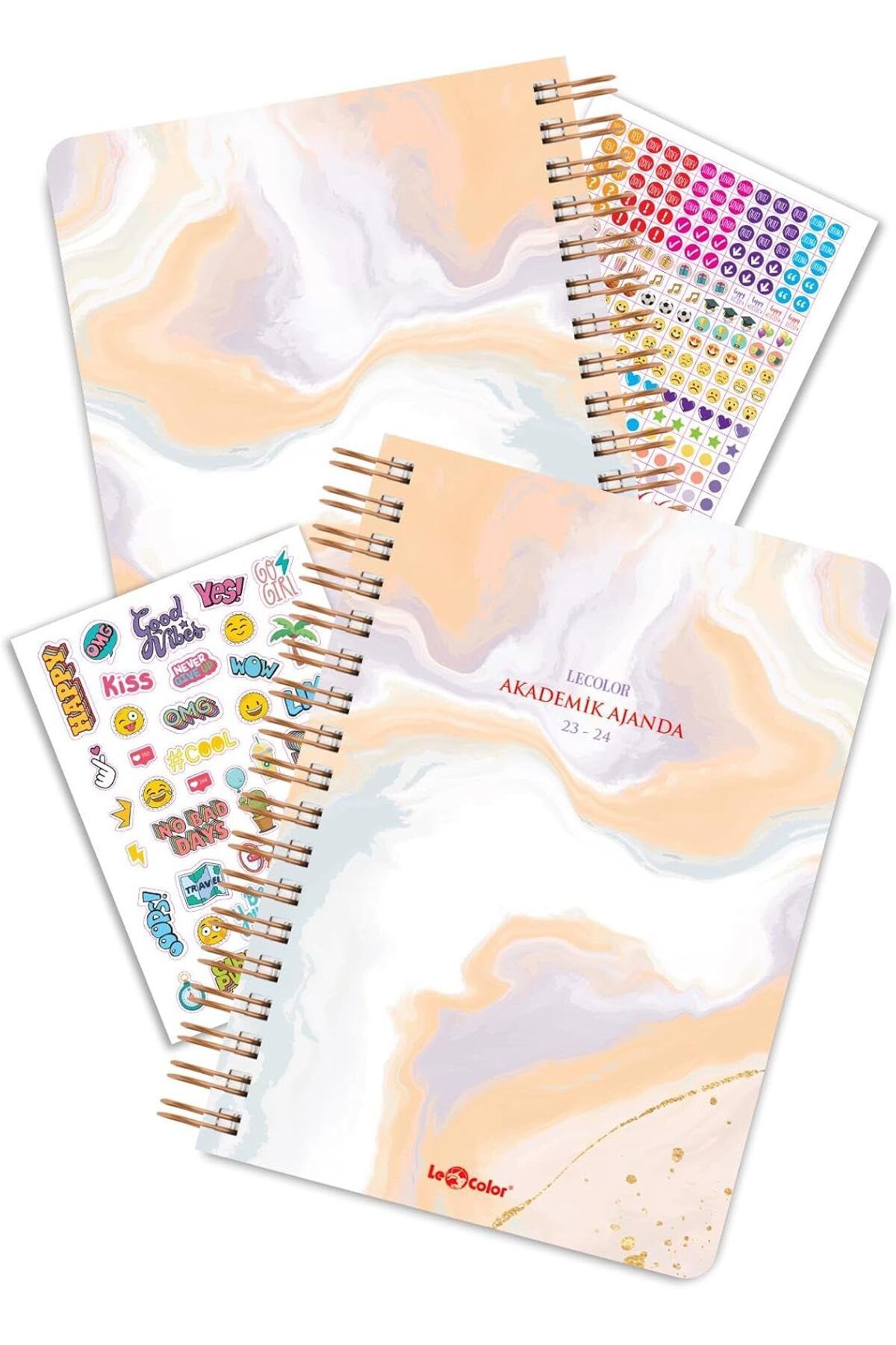 Mena Rise BlackShop Color 17 Aylık Akademik Ajanda 17x24 Spiralli 23/24 Stickerlı Cloudy 1064272