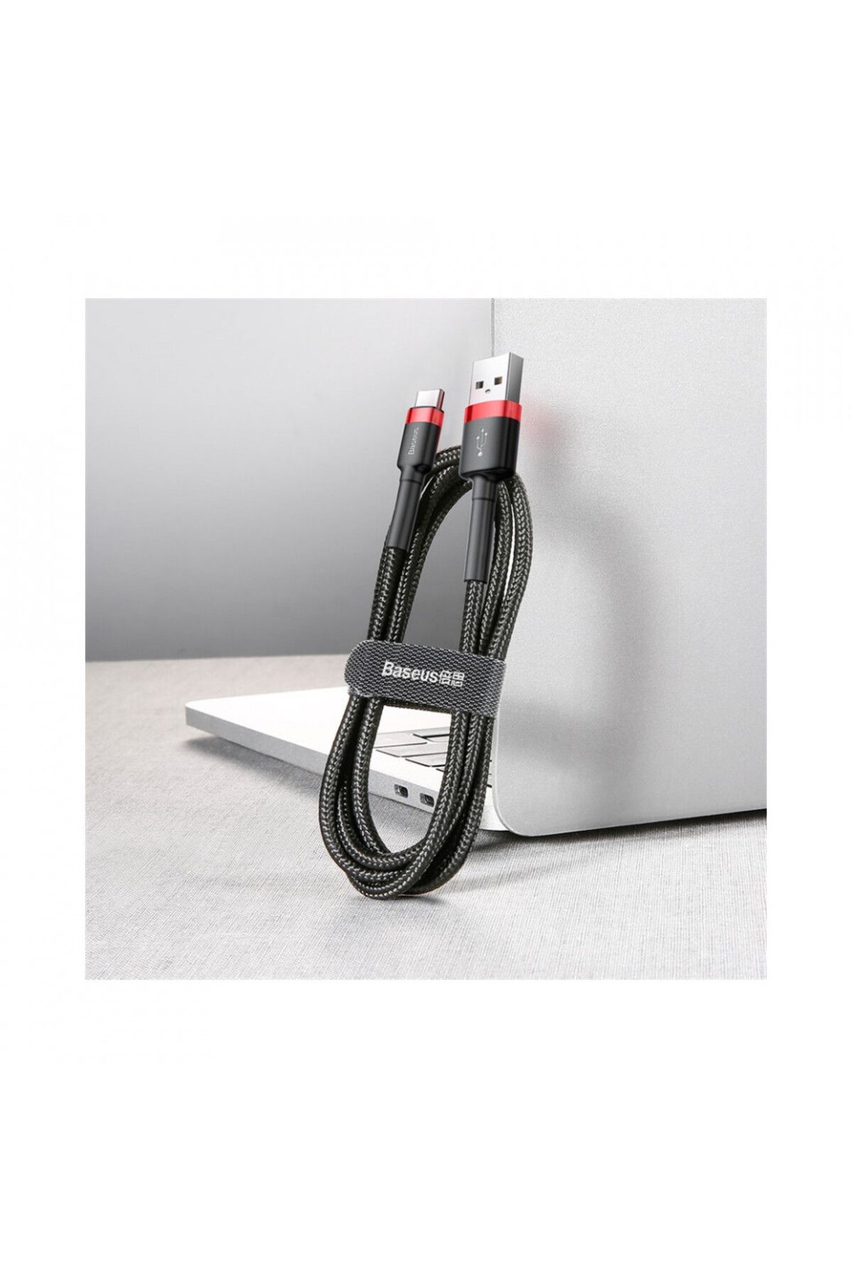 Baseus-Usb Type-c Data Cable, 2a, 3m - Cafule (CATKLF-U91) - Red Black 4