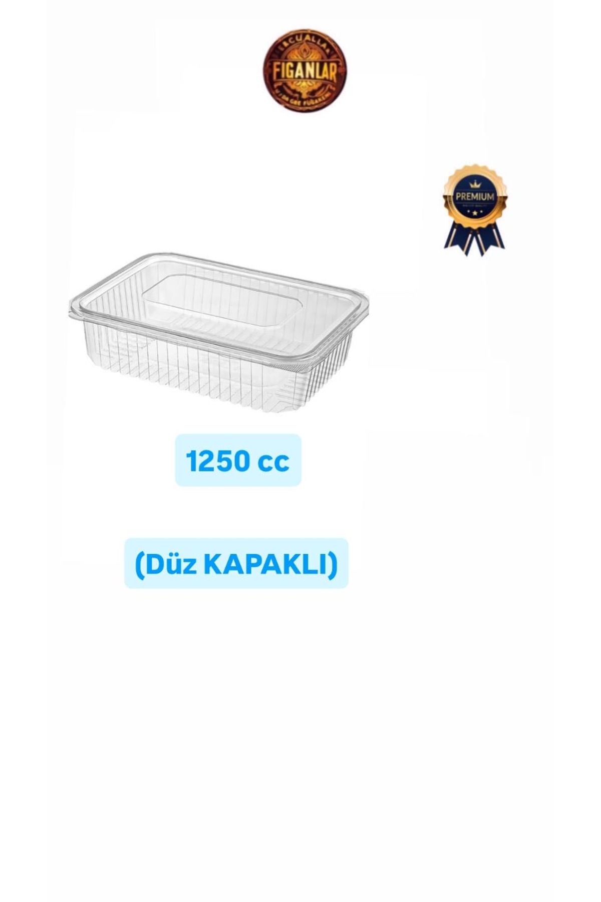 figanlar ambalaj Kendinden Derin Kapaklı 1250 cc Sızdırmaz Plastik Saklama Kabı 100 Adet
