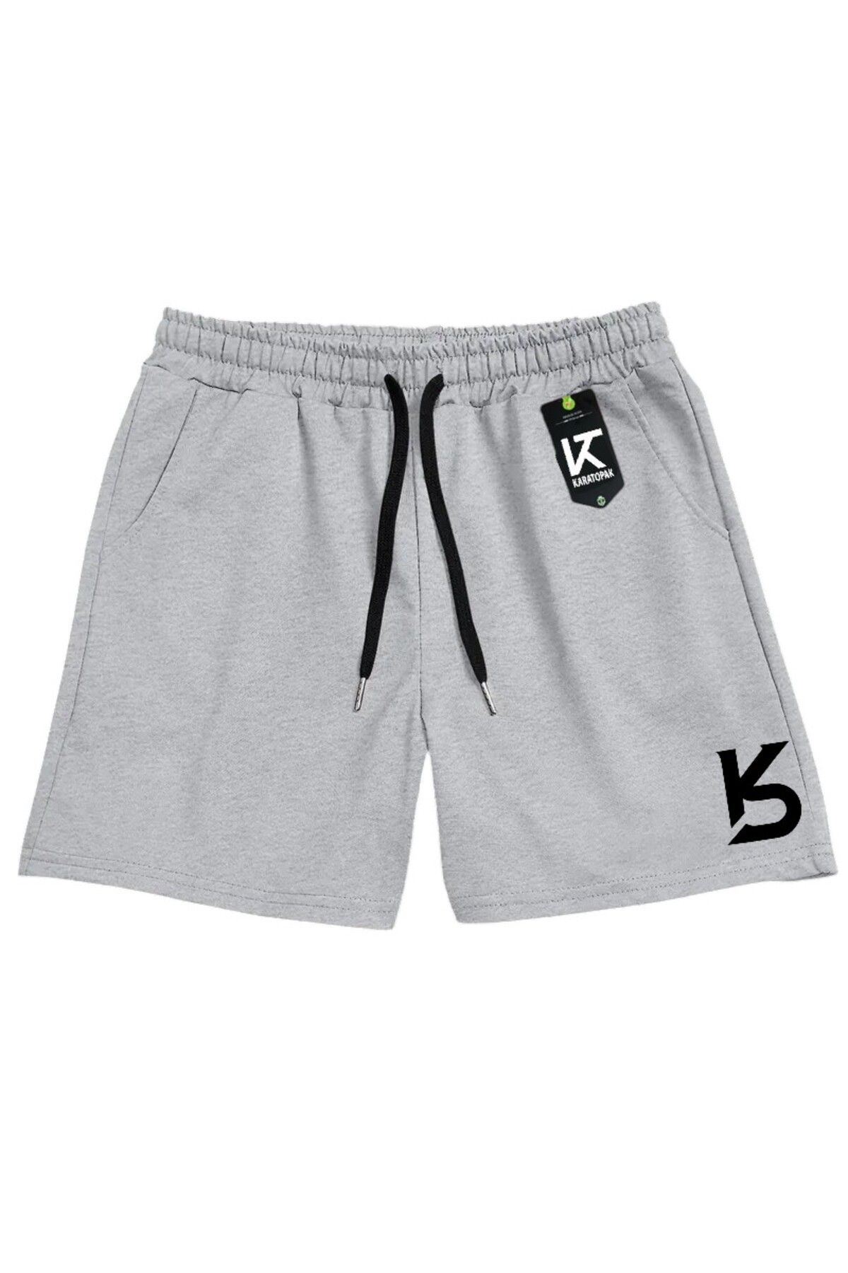 Karatopak Logo Baskılı Unisex Yazlık Rahat Basic Şort