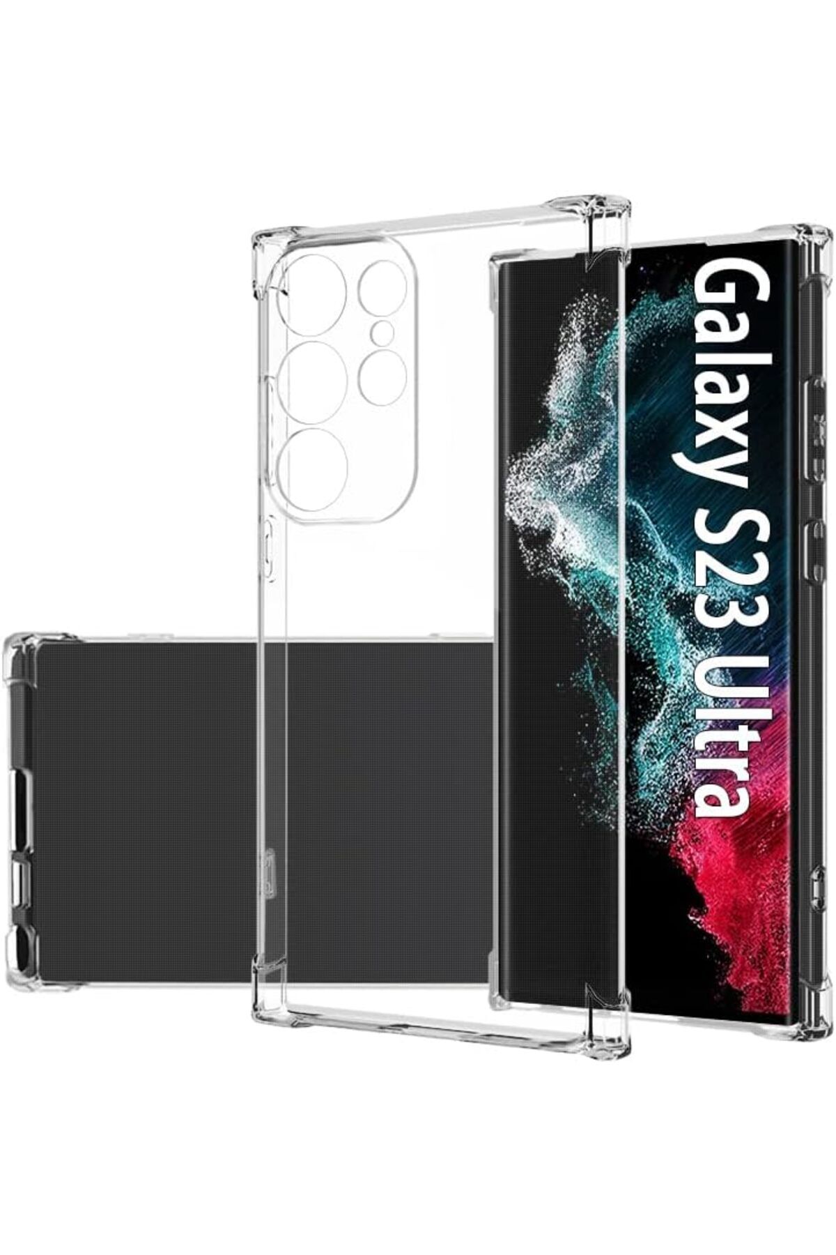 Ehr. Samsung Galaxy S23 Ultra Uyumlu Darbe Önleyici Sararmaya Dayanıklı Airbag Korumalı Ultra Slim TPU Şe