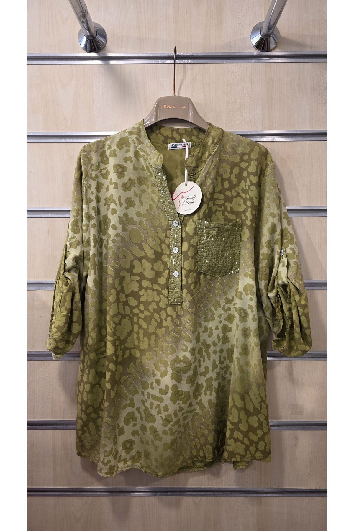 Park Moda İtalyan Gömlek Batik Desen Pul Detaylı