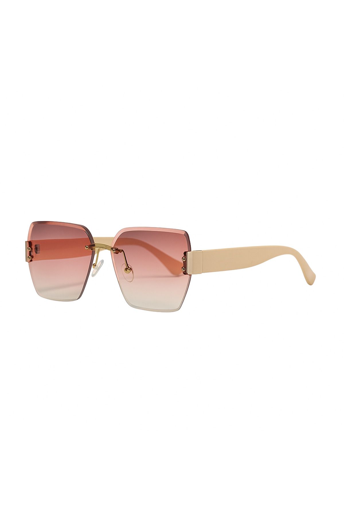 Toz Vintage Darmia Beyaz Sap, Pembe Degrade Cam Vintage & Retro Güneş Gözlüğü