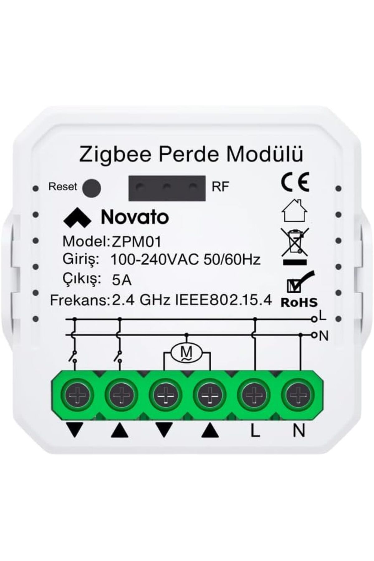 Mena Rise BlackShop Mini Zigbee Perde Panjur Kontrol Rölesi (Tuya, Smart Life, Home Assistant, Zigbee2MQTT Uy