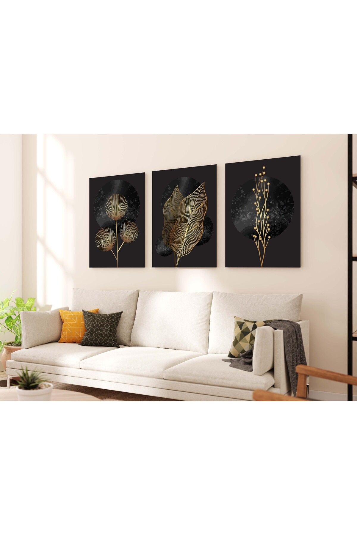 MAGNASTE Duvar Tablosu Çerçeve Görünümlü Mutfak Tabloları 3 lü Tablo Premium Kalite Modern Tablo Bohem Tablo