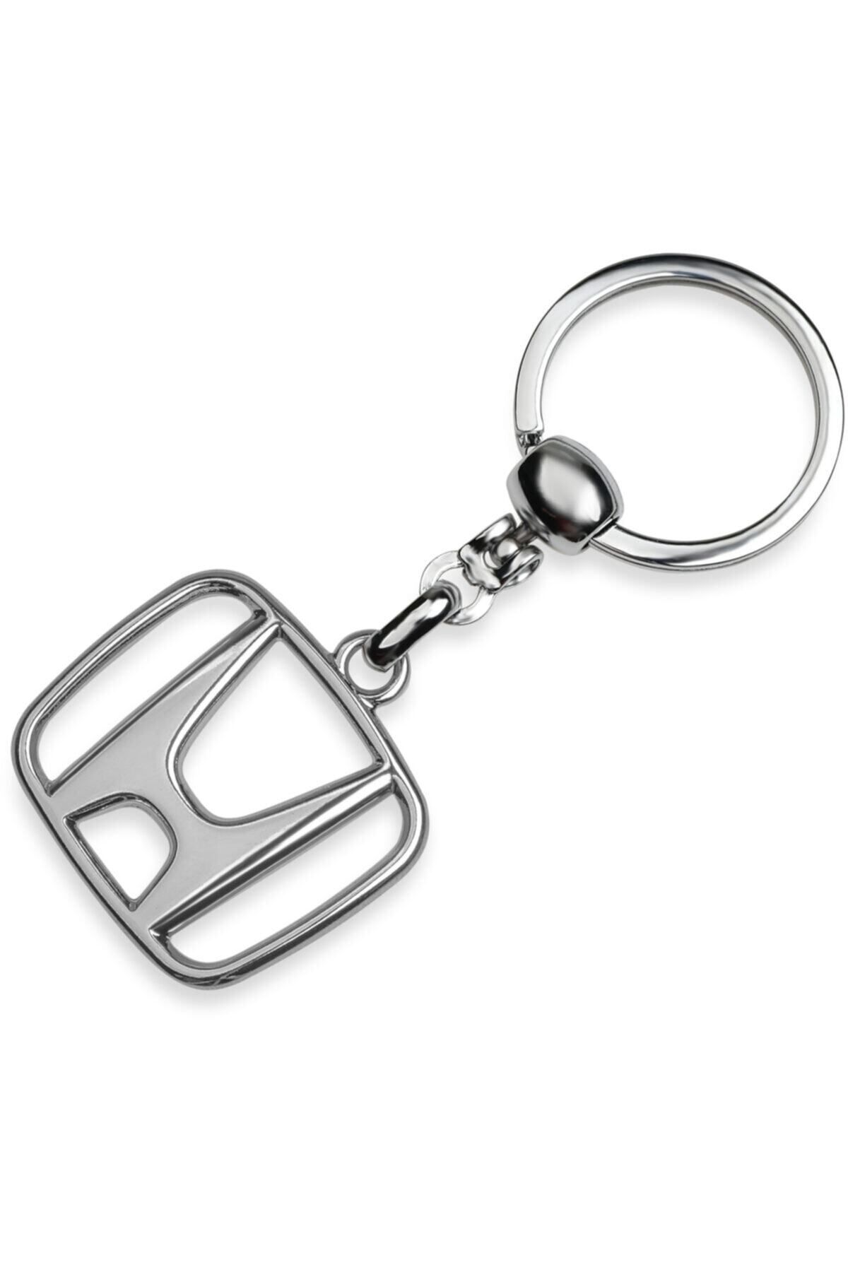 Store Honda Logolu Metal Otomobil Anahtarlığı - Krom Kaplamalı