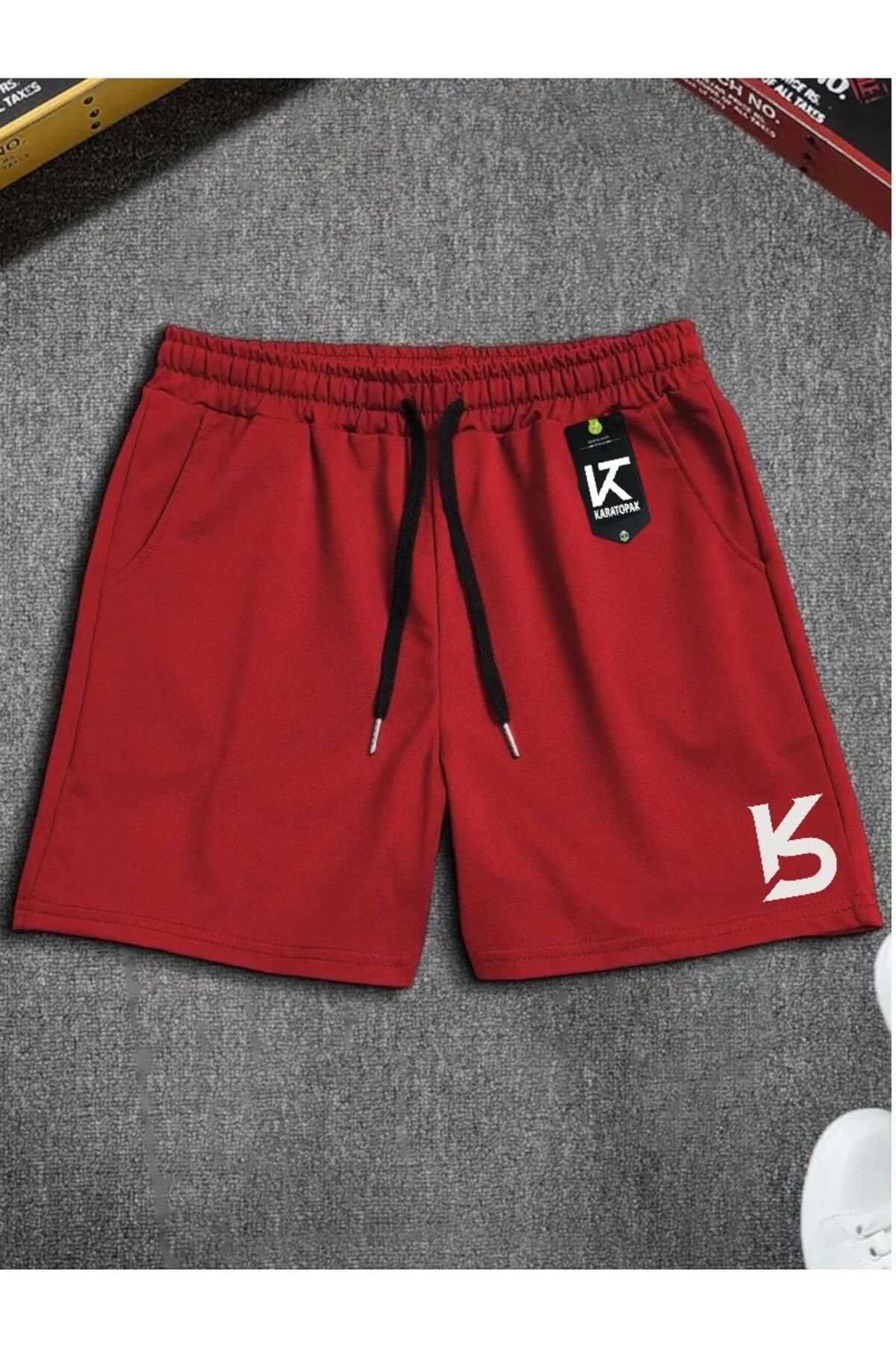 Karatopak Logo Baskılı Unisex Yazlık Rahat Basic Şort