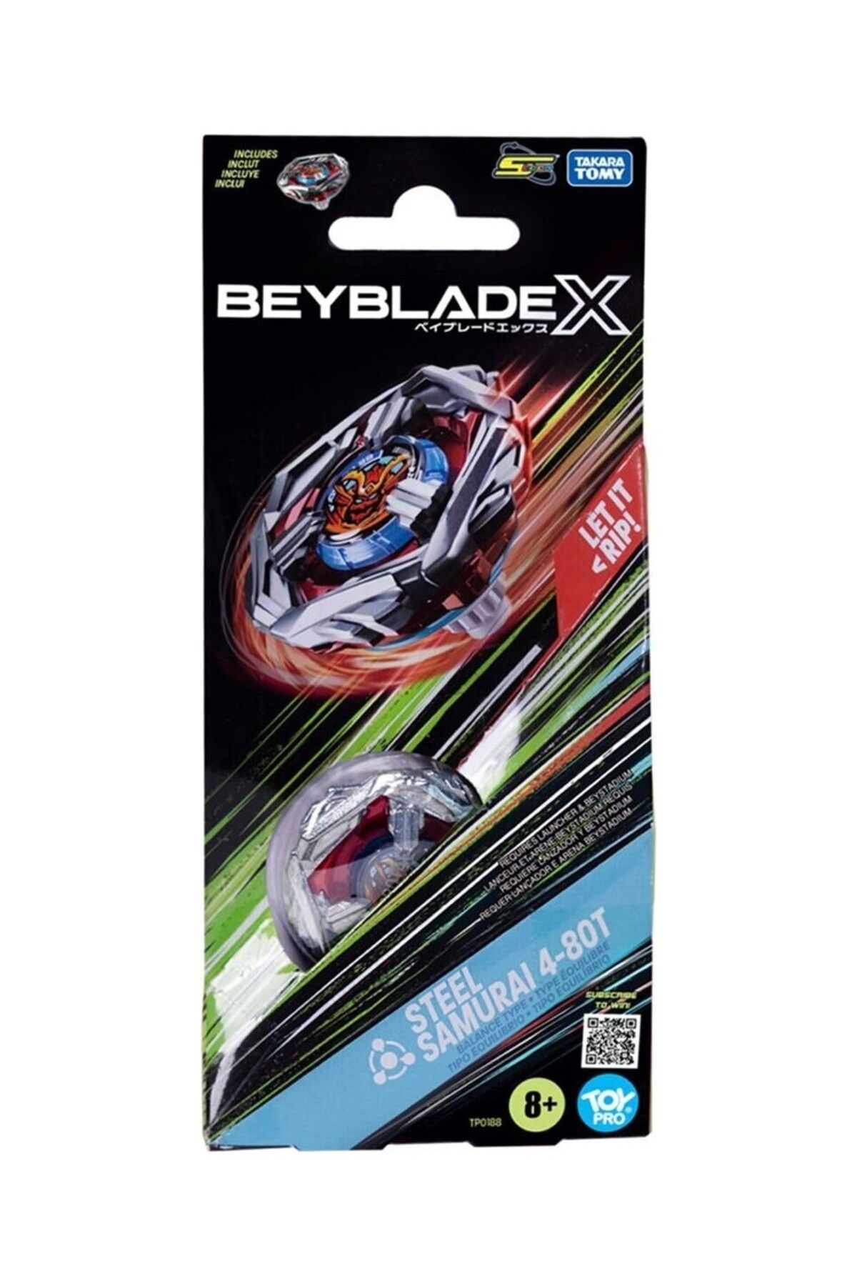 Takara Tomy Beyblade X Top Steel Samurai 4-80T-TP0188