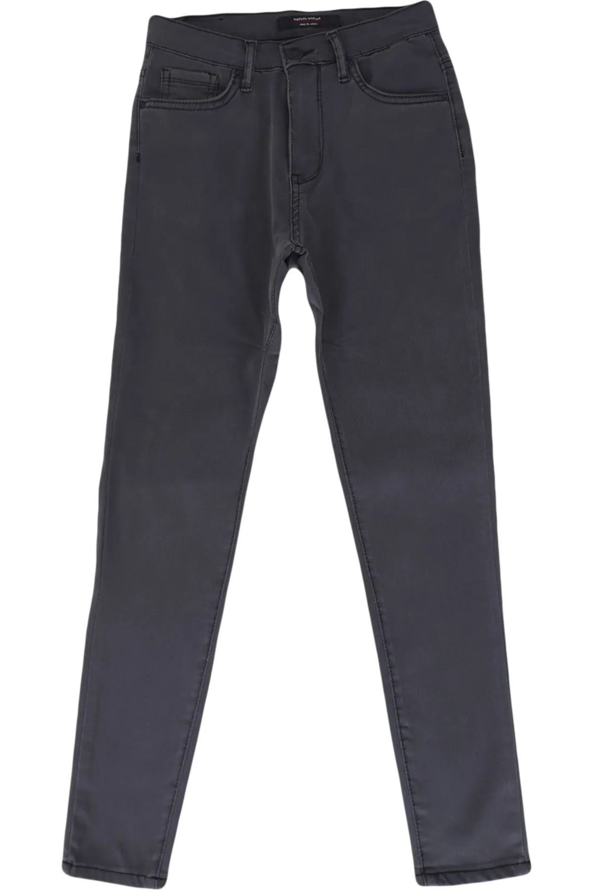 HACKER DENIM DMC TEKSTİL Kadın Füme Yüksek Bel Dar Kesim Dar Paça Jean Pantolon