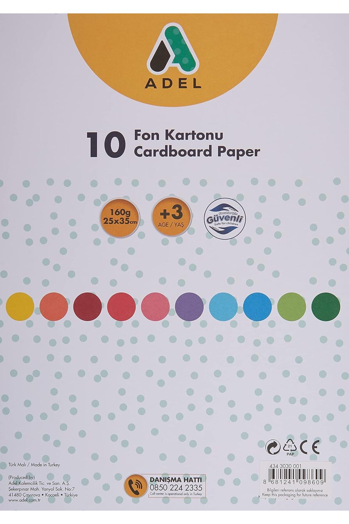 Mena Rise TuonShop Fon Kartonu, 25x35, Karışık, 10'lu 1122991