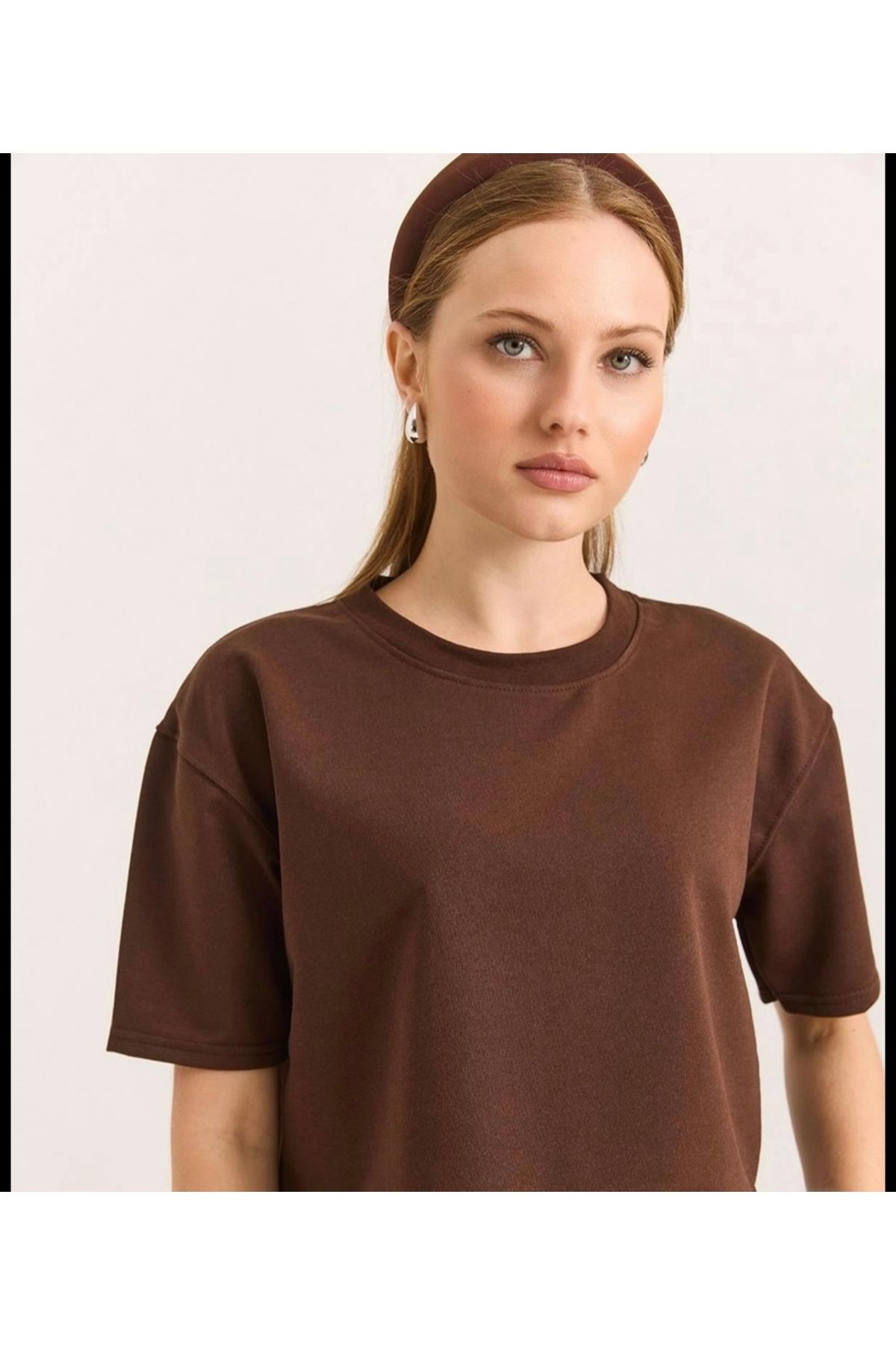 nutika Kısa kollu oversize crop tişört