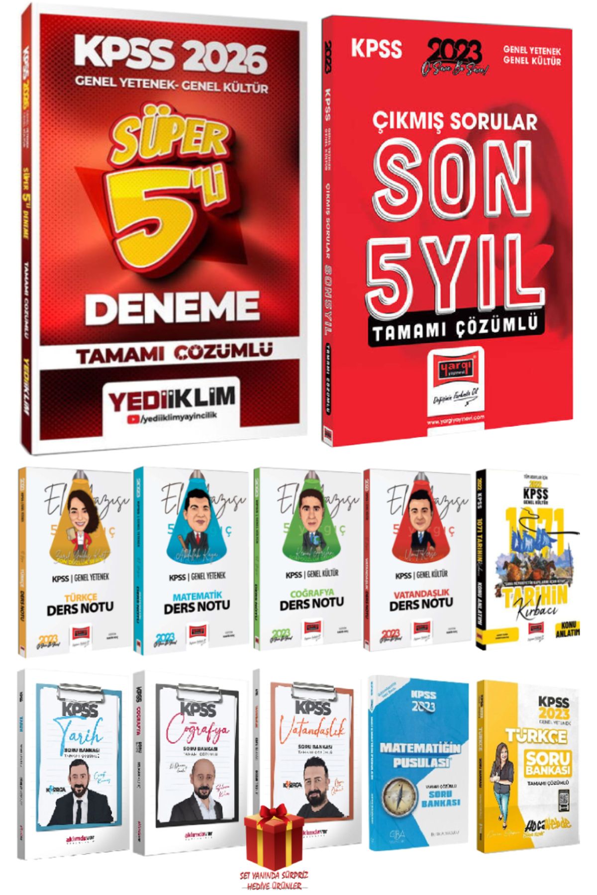 Yediiklim Yayınları 2026 Yediiklim KPSS Deneme+Yargı KPSS Çıkmış Sorular+KPSS Ders Notu Seti+KPSS Soru Bankası Seti