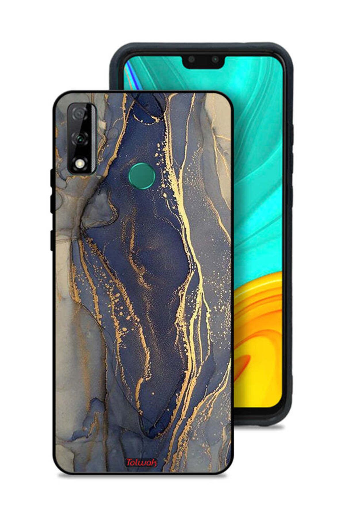 Tolwak-Huawei Y8s Protective Case Cover Gliter Marble Pattern 1