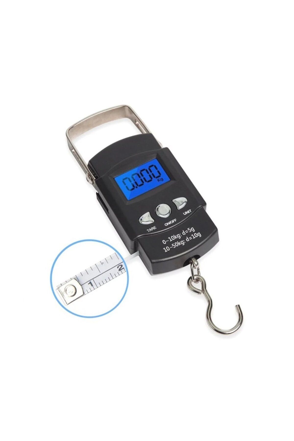 zggzerg-Digital hand scale, Zggzerg, with hook, LCD display, 50 kg capacity, 4 units, automatic shutdown, Bl 3