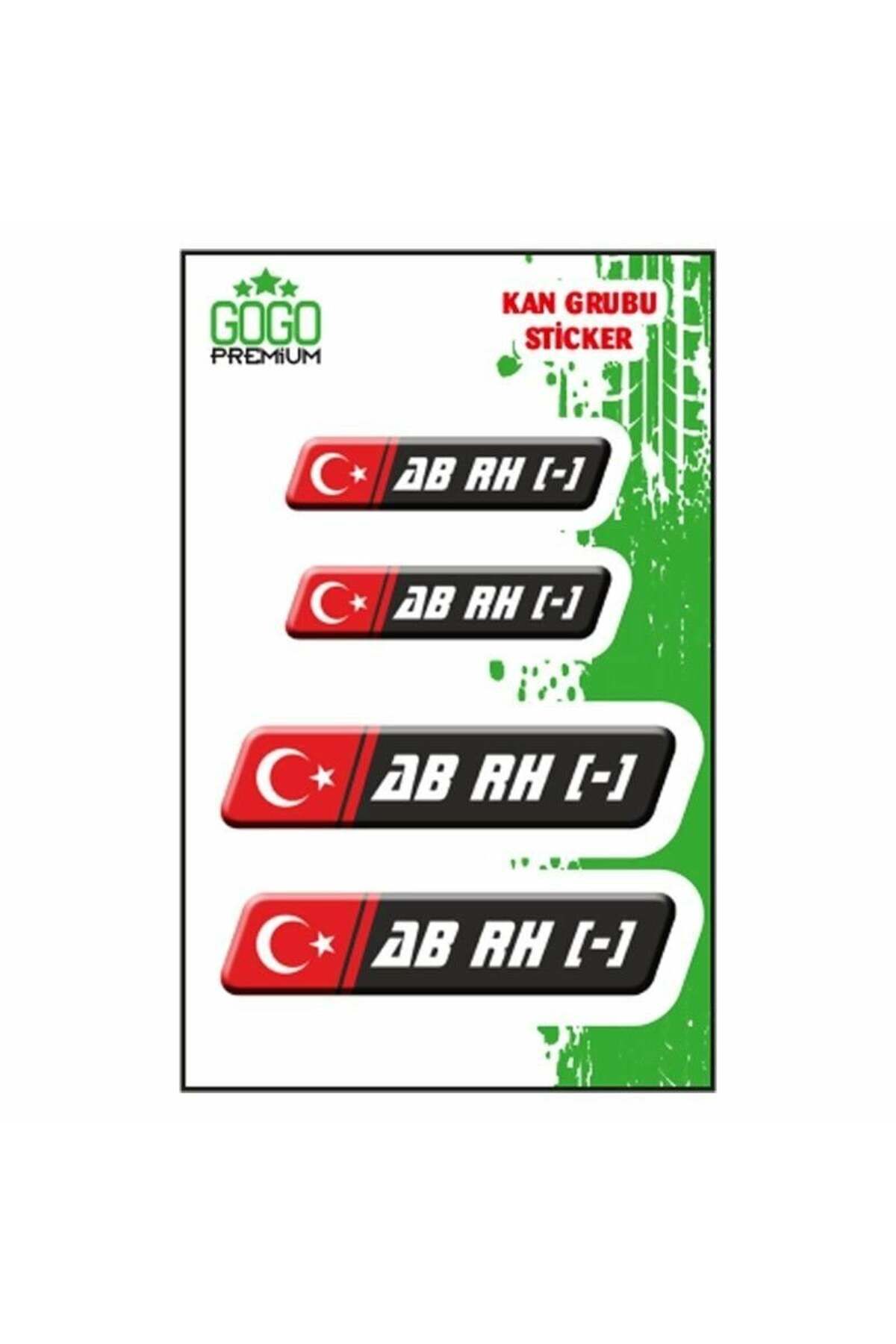 GOGOPREMİUM KAN GRUBU II AB Rh(-) SİYAH DÖRTLÜ DAMLA ETİKET