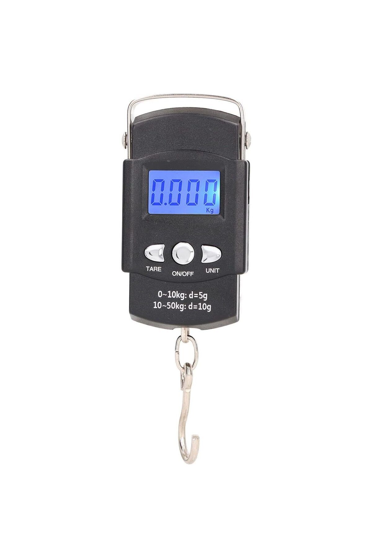 OEM-Digital Hand Scale with Hook, Portable Handle, Capacity 50 kg, with Built-In Measuring Tape, Black 4