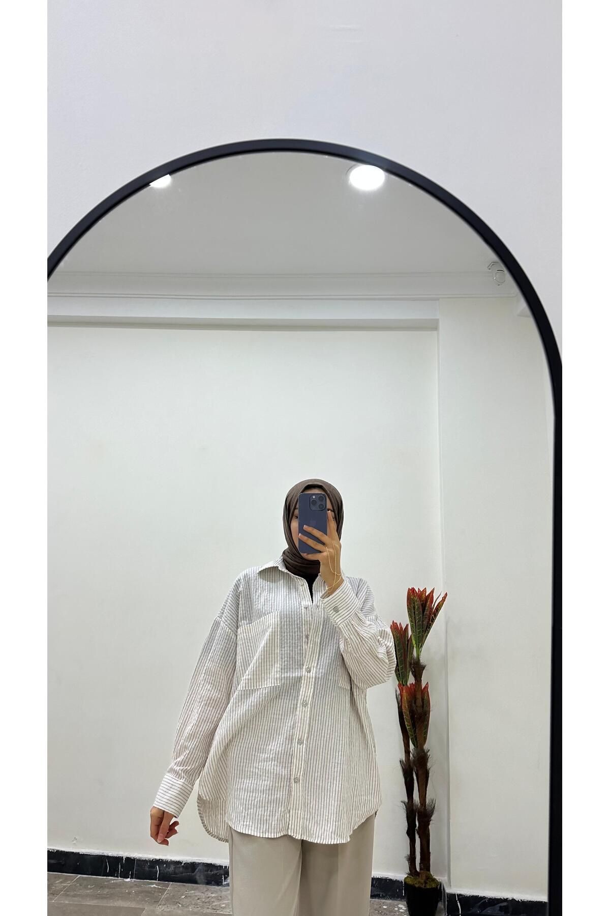 MODA oversize çizgili gömlek