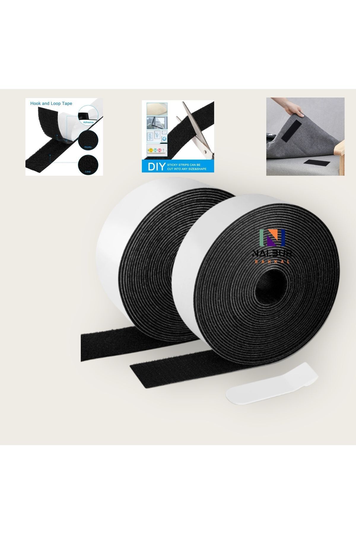 teknotrust Cırt Cırtlı Sihirli Bant 25x200 Cm Tablo sineklik Halı Yapıştırıcı Cırt Bant
