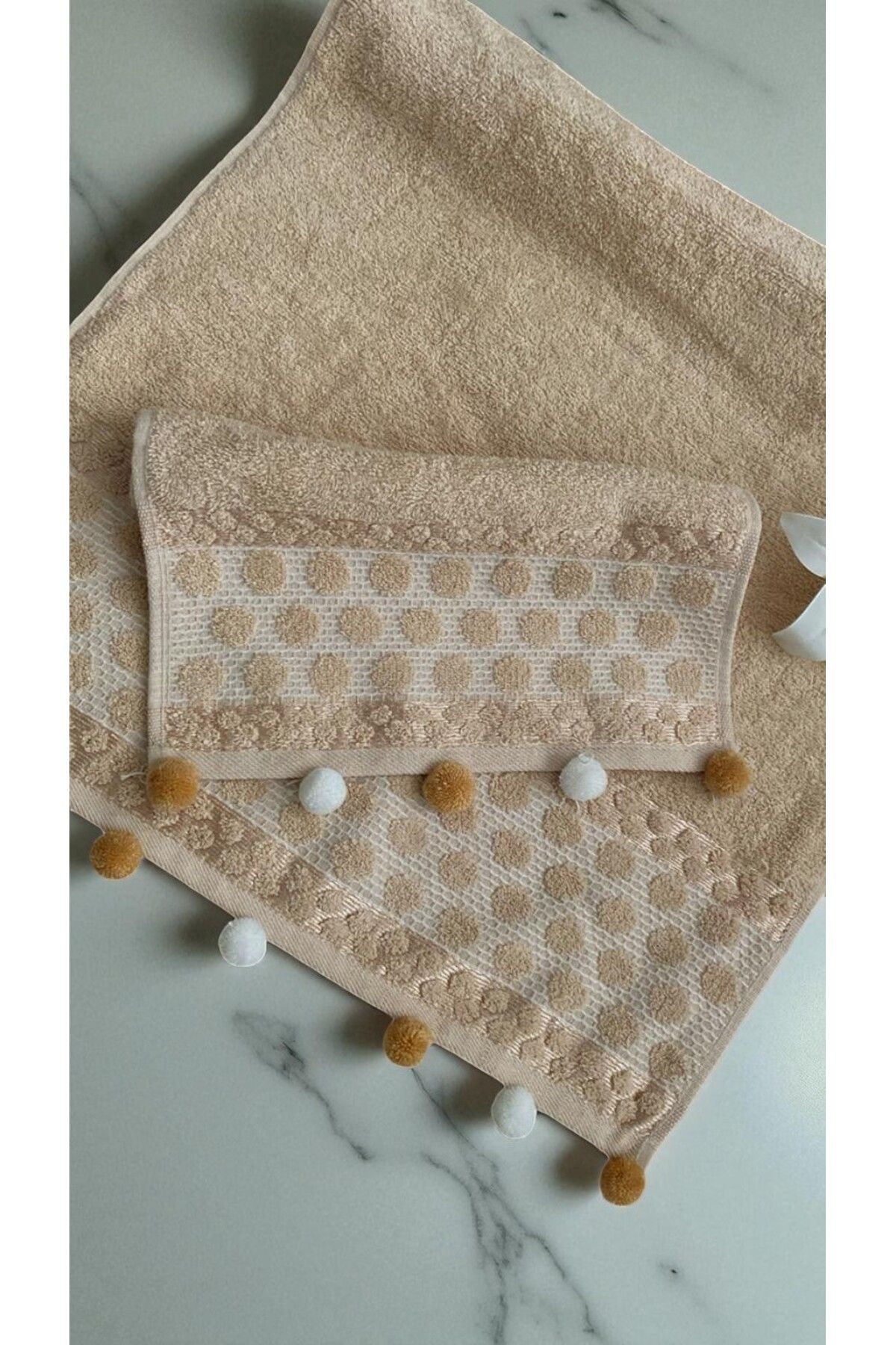 MİLAYS LİFE HOME COLLECTİON ANALI KIZLI POMPONLU 2 Lİ HAVLU SET