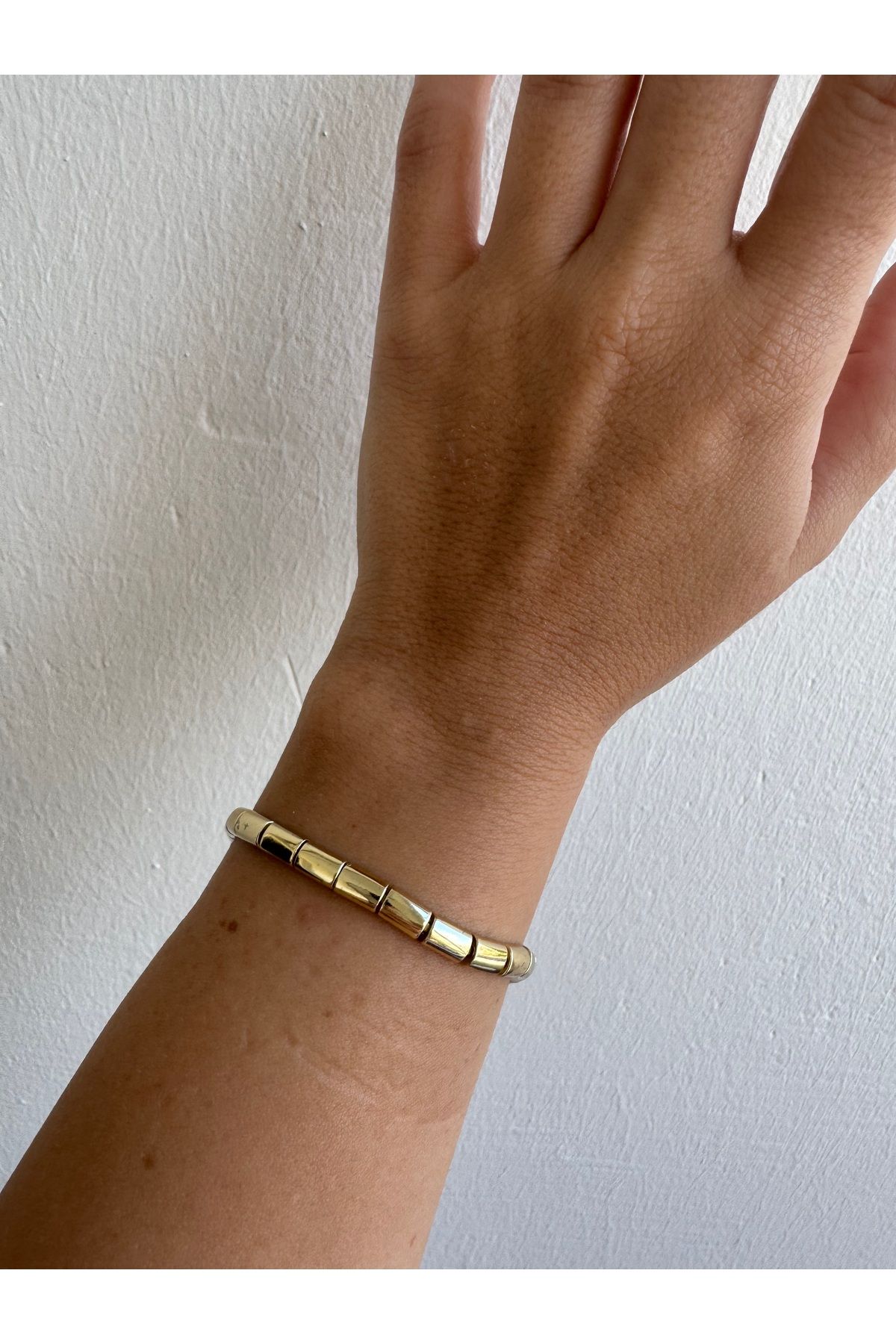 Gilia Jewelry Altın Kaplama Çizgili Bileklik