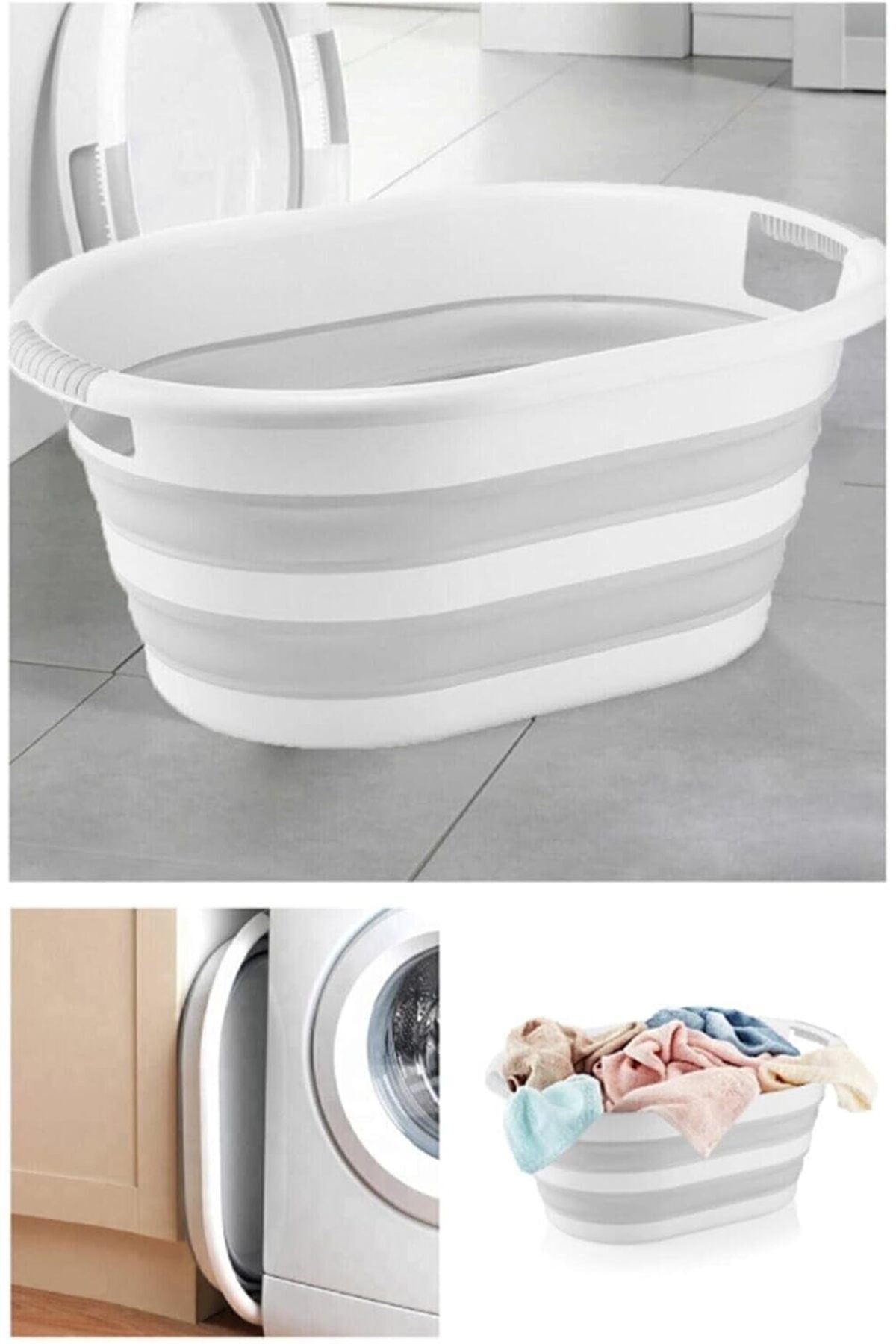 Mena Rise BlackShop Kapısı Katlanabilir Silikon Akordiyon Çamaşır Sepeti Sele 27 L (27 Litre) 1064272