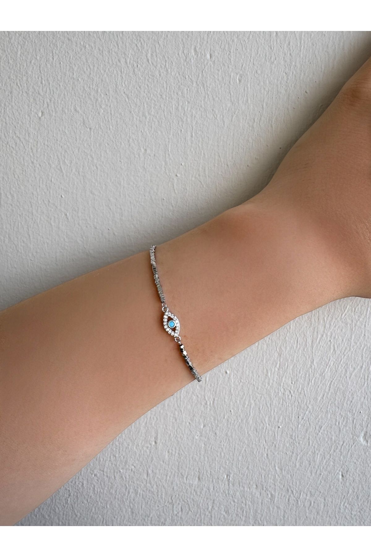 Gilia Jewelry Mavi Göz Bileklik Silver