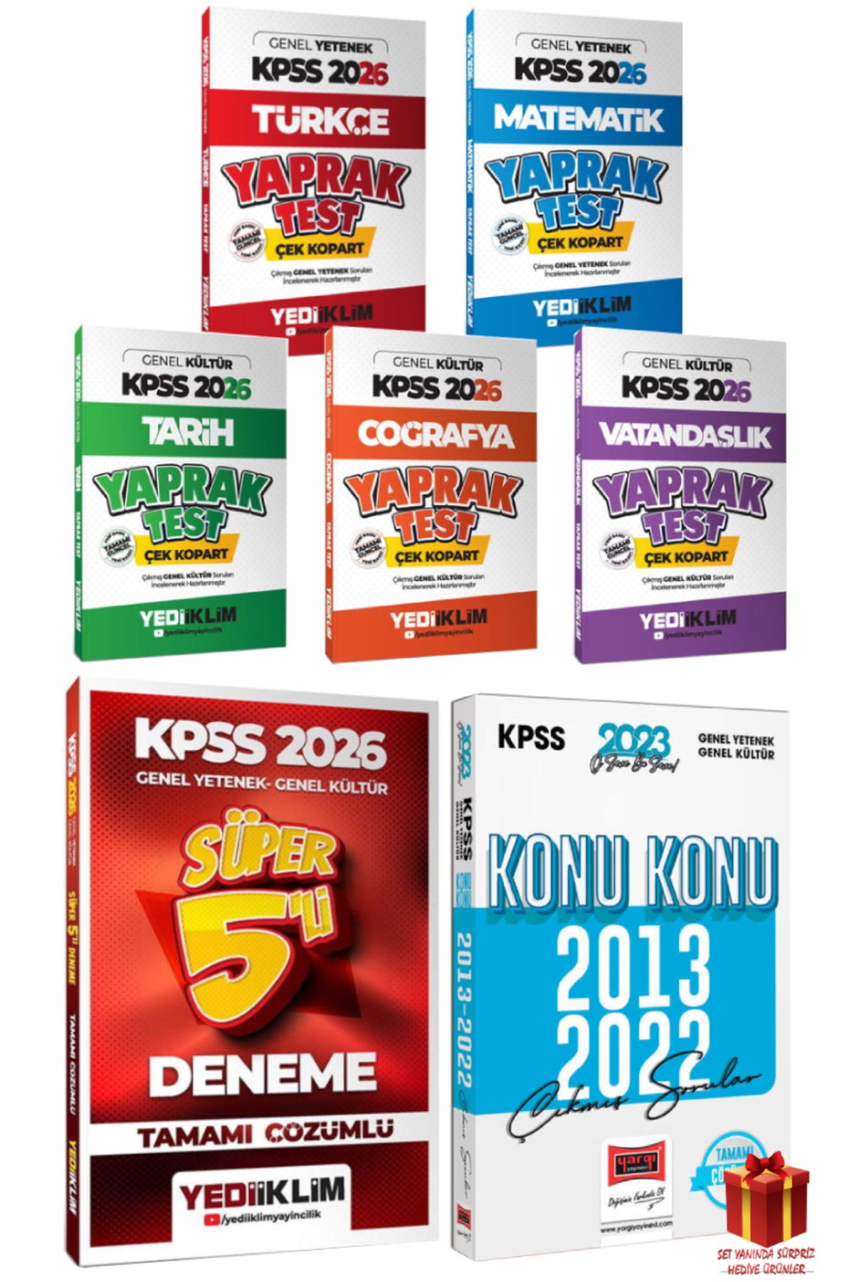 Yediiklim Yayınları 2026 Yediiklim KPSS Yaprak Test Seti+Yediiklim KPSS Deneme+Yargı KPSS Çıkmış Sorular