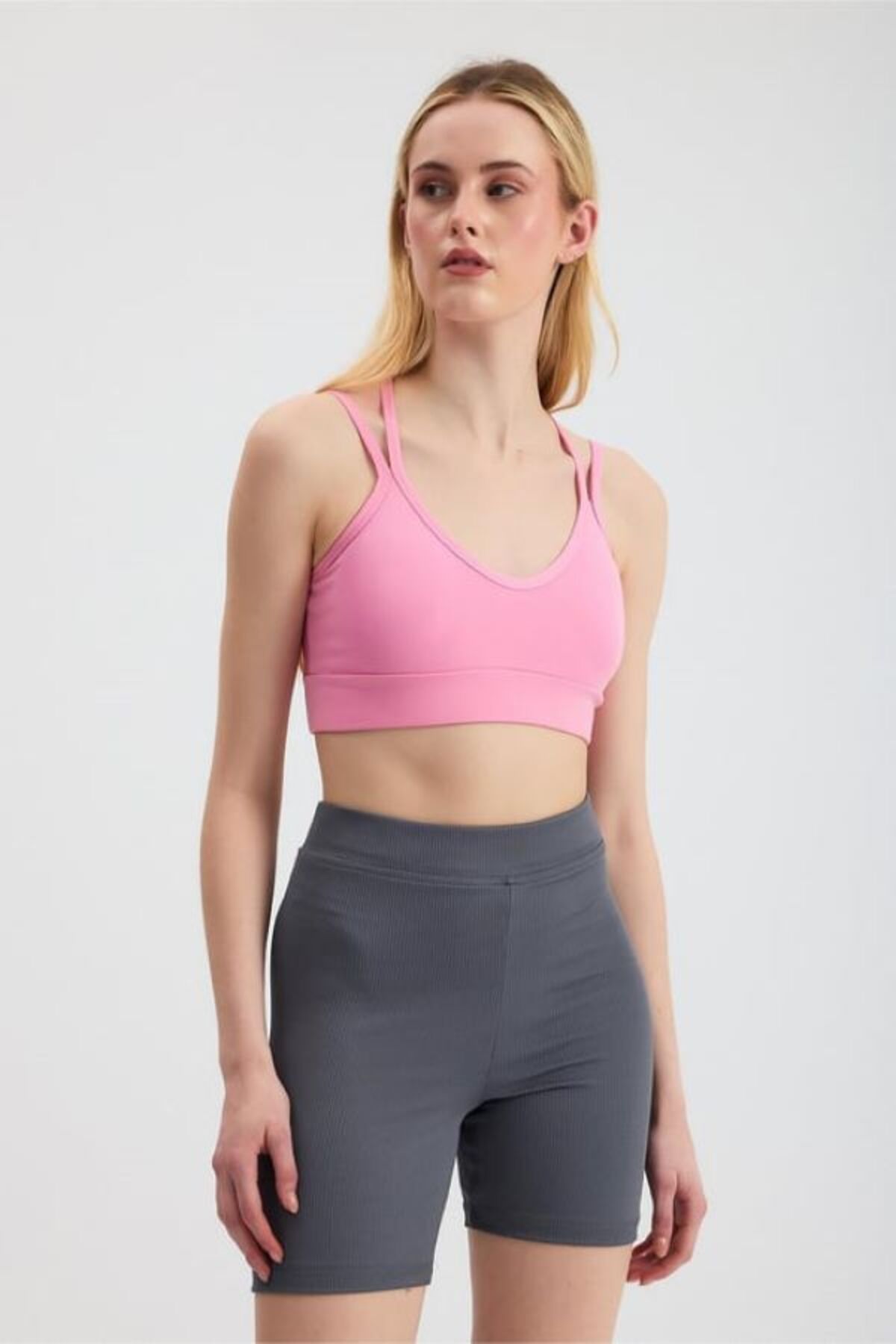 Leila SIRT ÇAPRAZ ASKILI CROP BLUZ