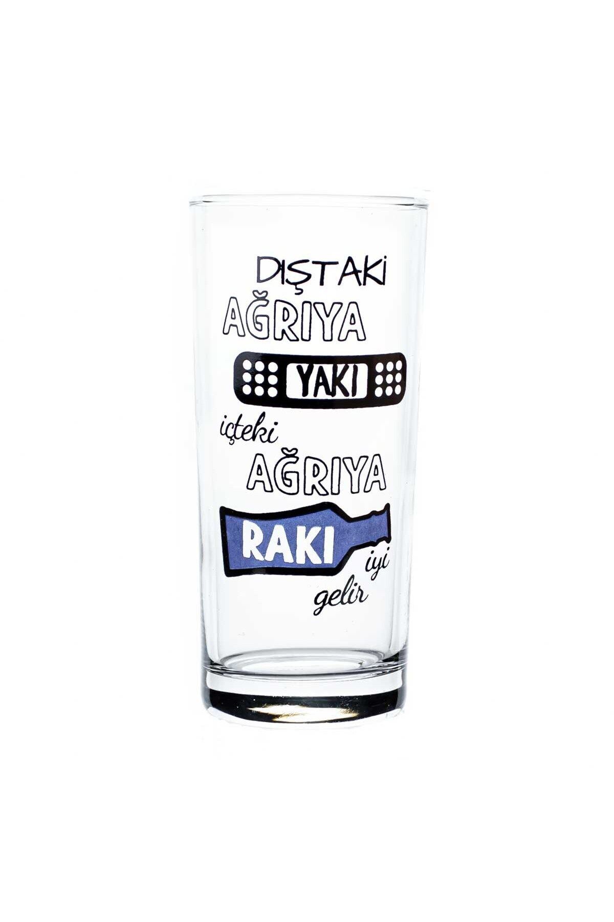 Madam accesorize Dıştaki Ağrıya Yakı, Içteki Ağrıya Rakı Iyi Gelir Rakı Bardağı