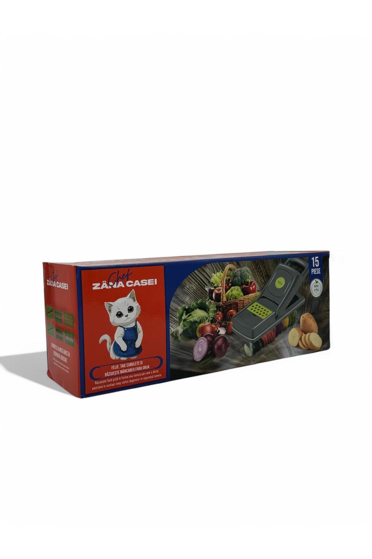 ZanaCasei Razatoare multifunctionala legume si fructe 16 in 1, lame inox