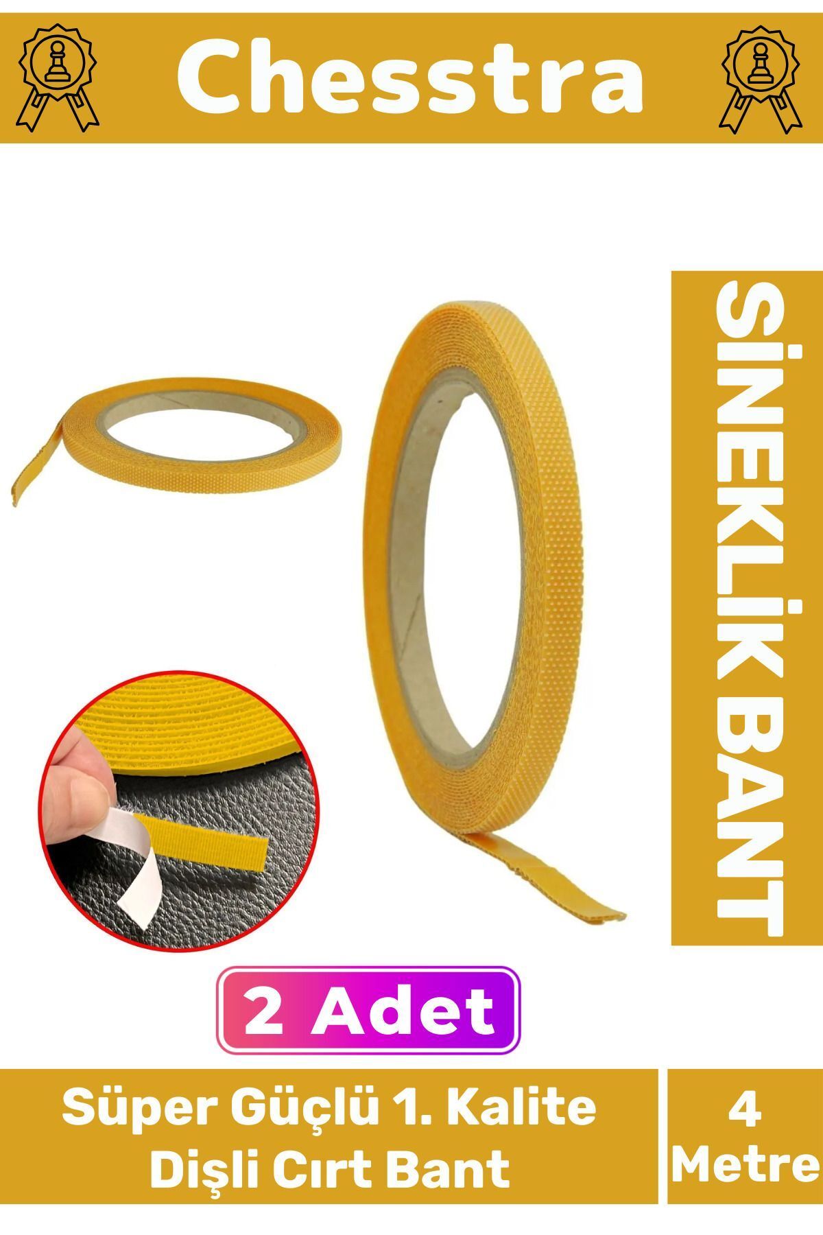 teknotrust İz Bırakmayan Süper Güçlü Kendinden Yapışkanlık Ahşap 1. Kalite Sineklik Yedek 4mt Cırt Bant 2 Adet