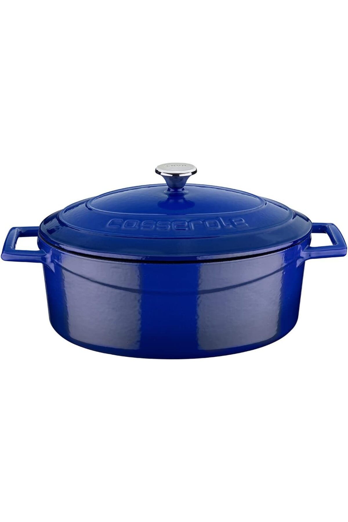 Mena Rise BlackShop Metal Oval Döküm Tencere, 25 cm, 3.19 L Hacim, Mavi 1064272