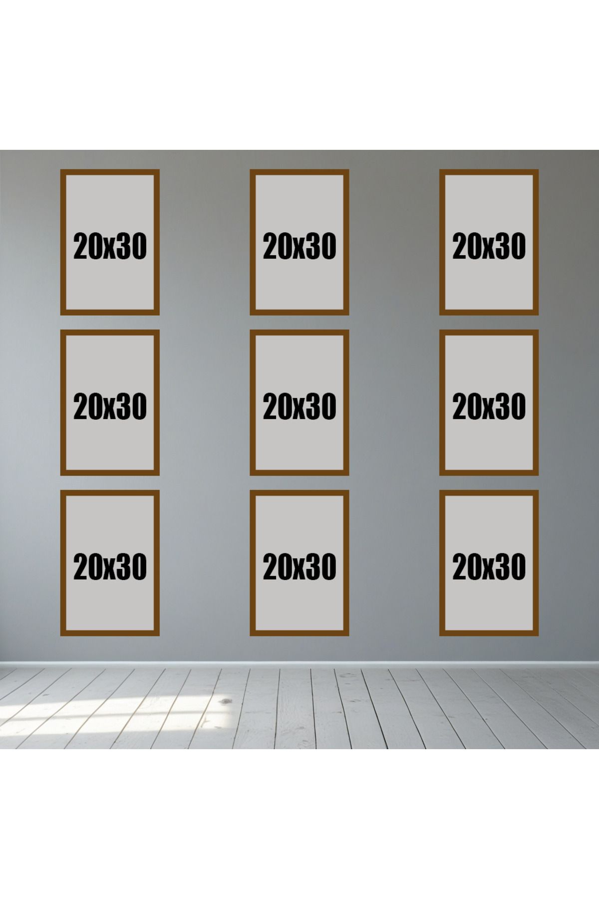 Tooall 20x30 Kahverengi Boş Çerçeve Seti – 1’li, 2’li, 3’lü, 6’lı, 9’lu Duvar Dekor Çerçevesi