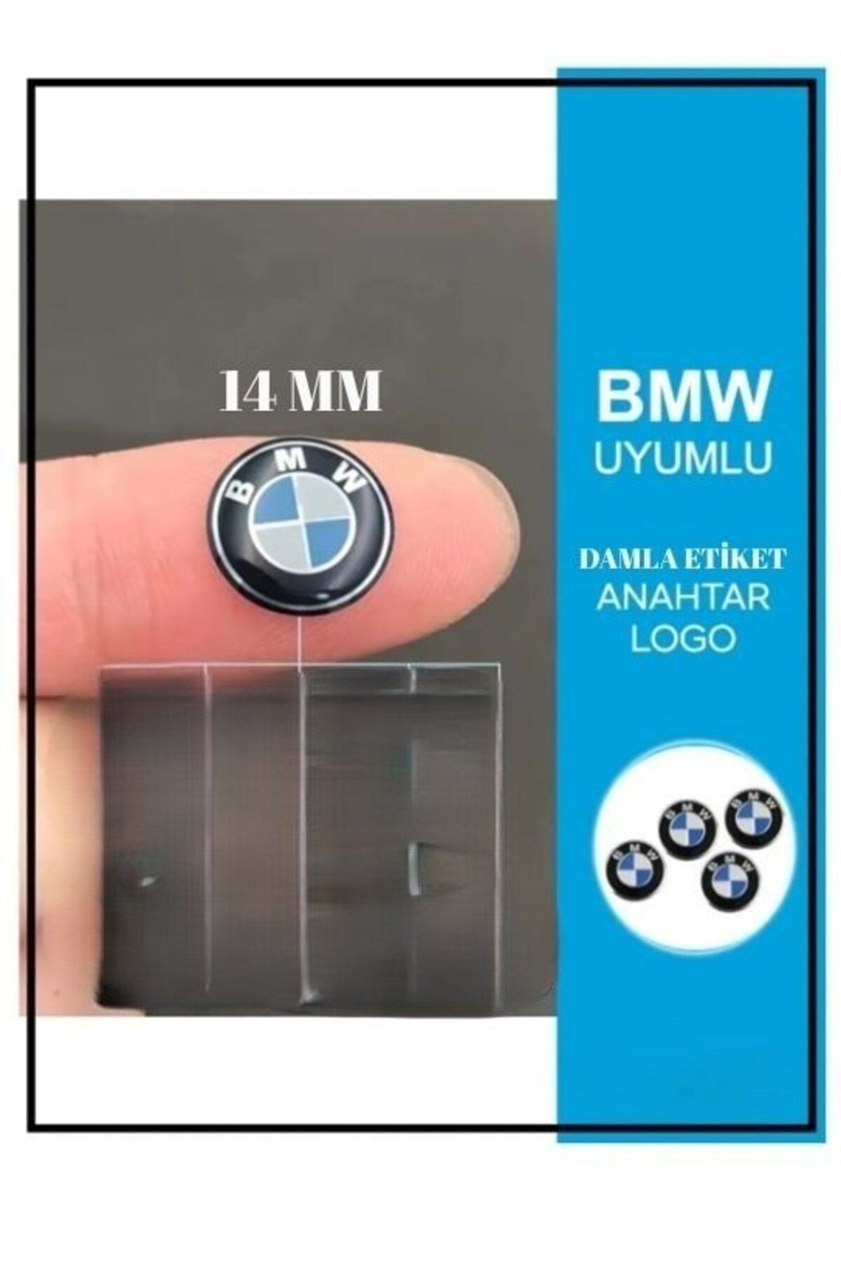 STİLİX GARAGE Bmw Logolu Anahtar Amblemi Logo 2 Adet 1.4 cm Damla Etiket