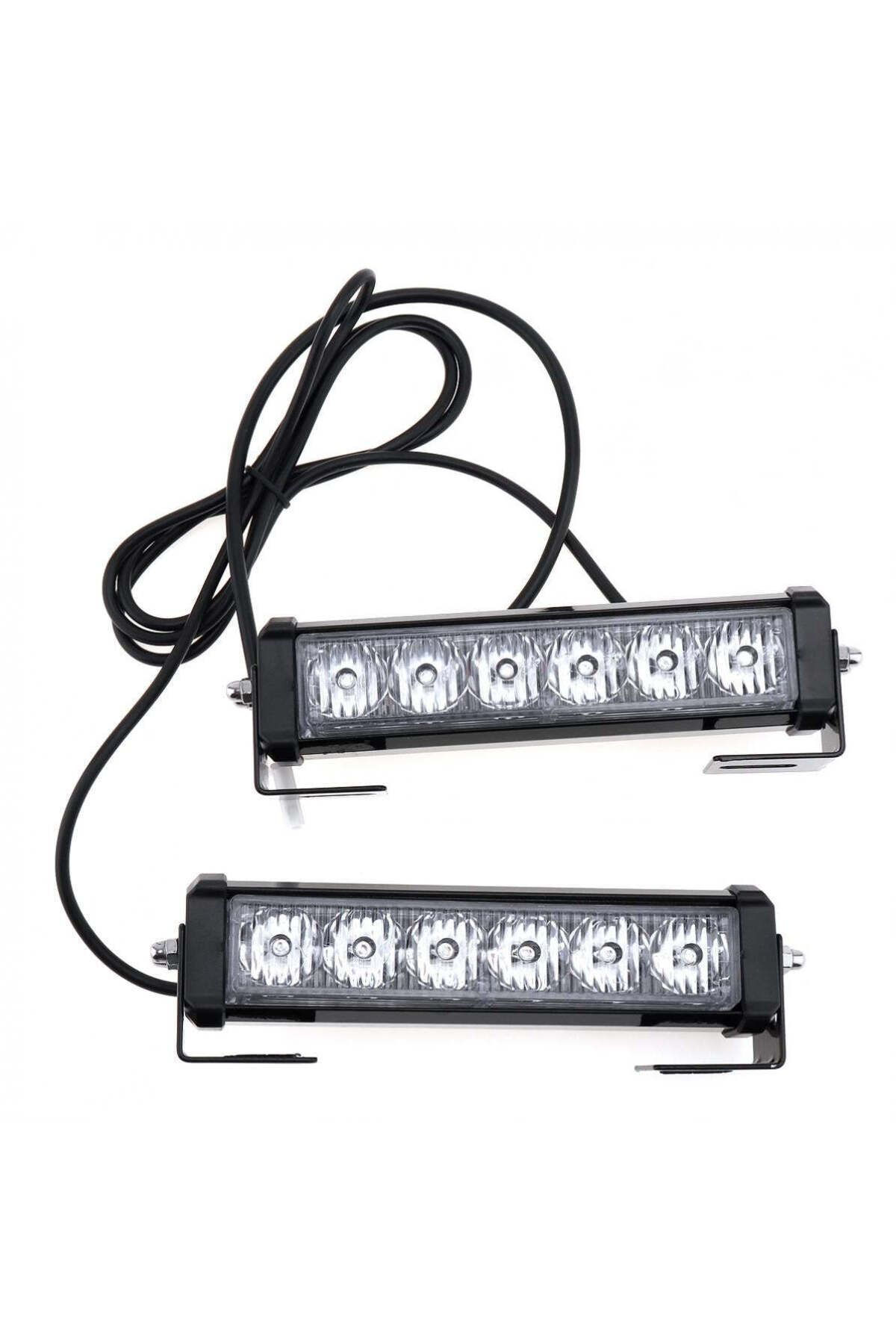 divendi-ro-Set of 2 yellow LED warning lights, 9-function strobe, 36W, for grid or ceiling 6