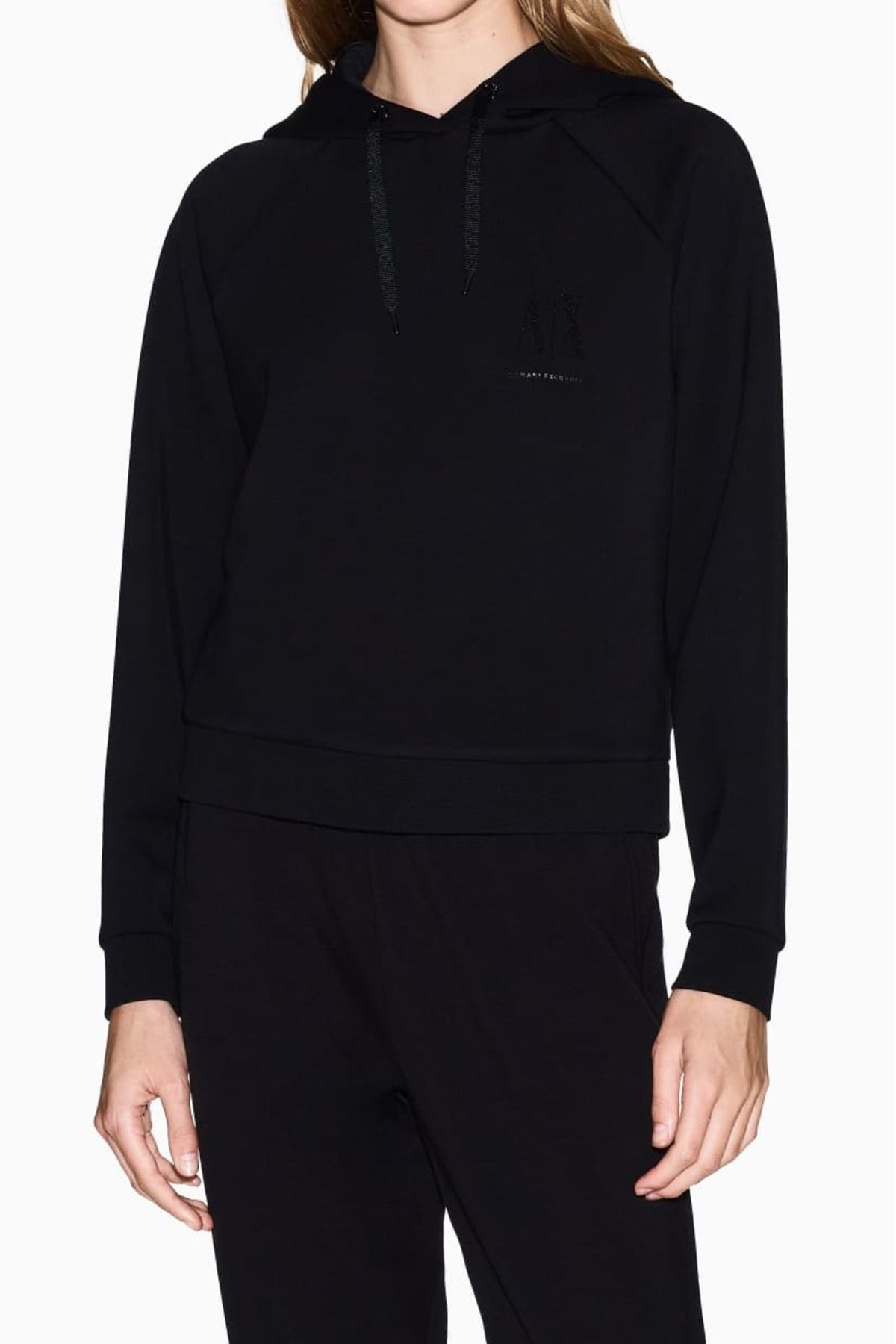 Armani Exchange Kadın Kapüşonlu Sweatshirt - Siyah