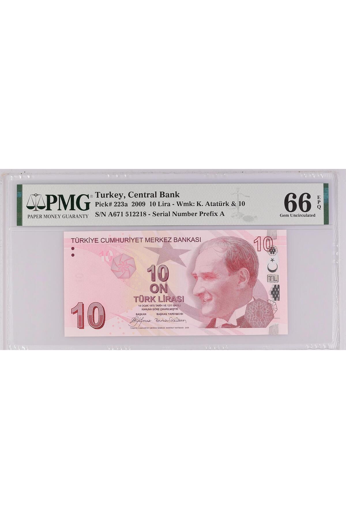 Lidya Koleksiyon 9. Emisyon 1. Tertip 10 Lira - ÇİL - PMG 66
